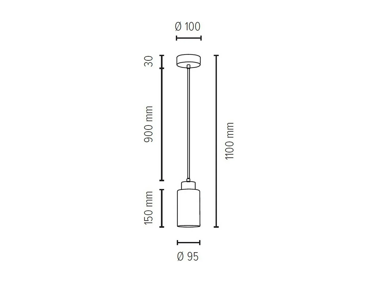Suspension Trinity, Marron, 10x10x110 cm, EPIKASA