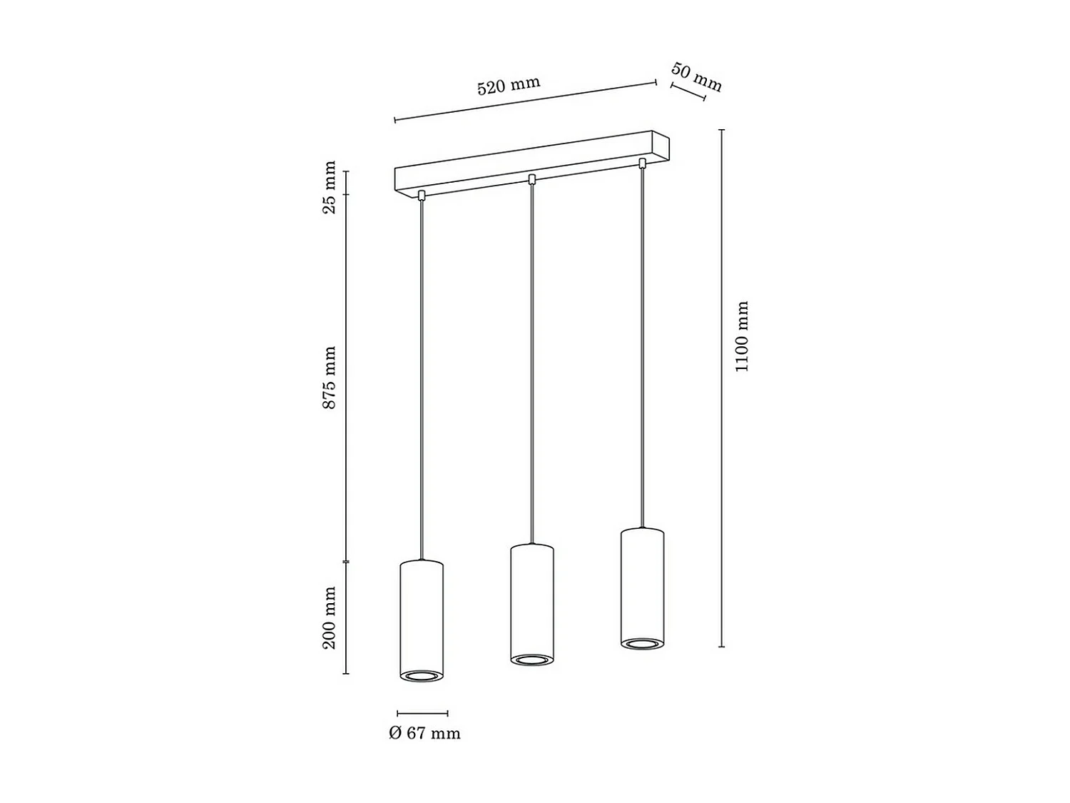 Lampada a Sospensione Gouwe, Marrone, 7x46x110 cm, EPIKASA