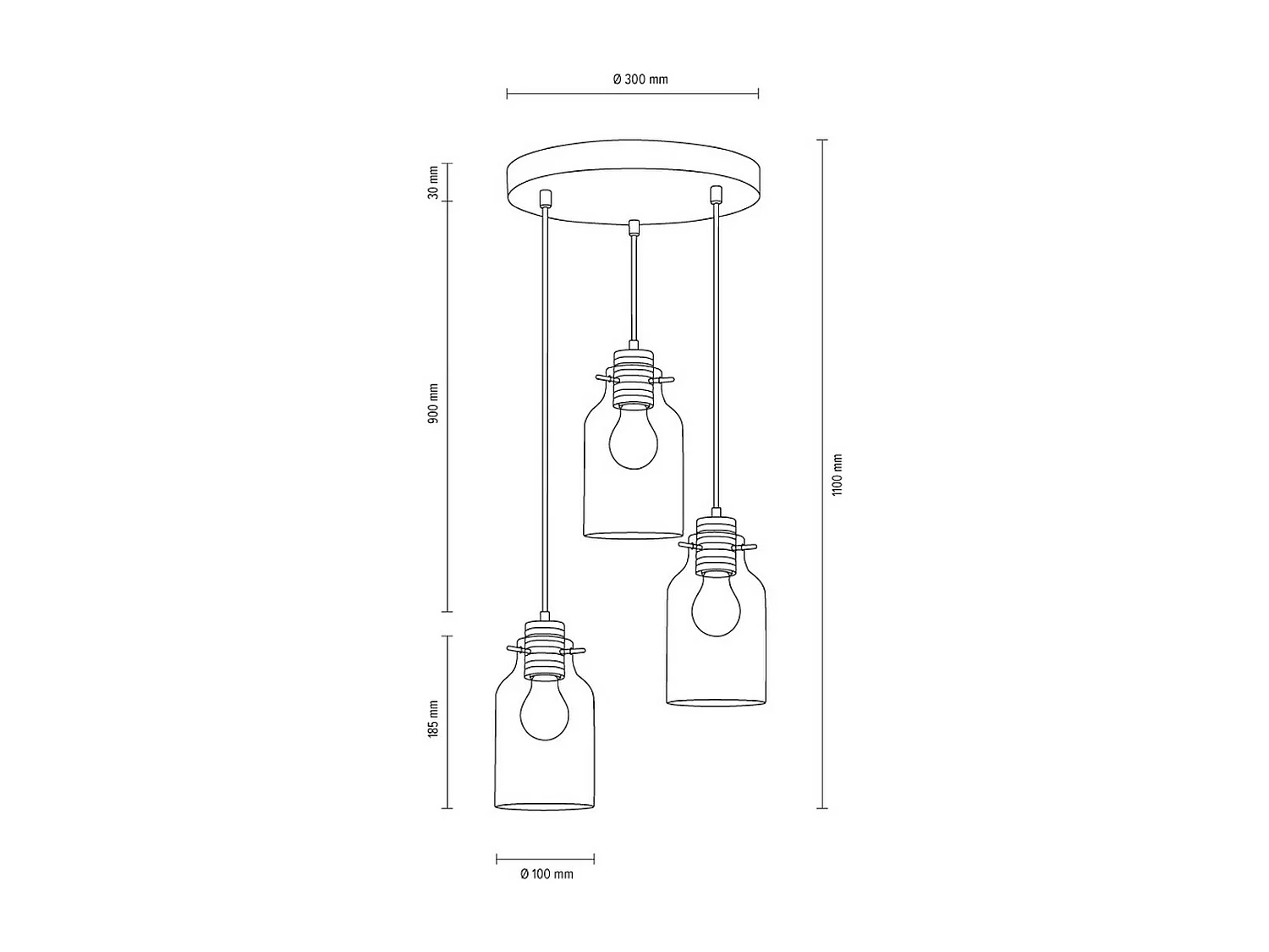 Hanglamp Furio, Bruin, 30x30x110 cm, EPIKASA