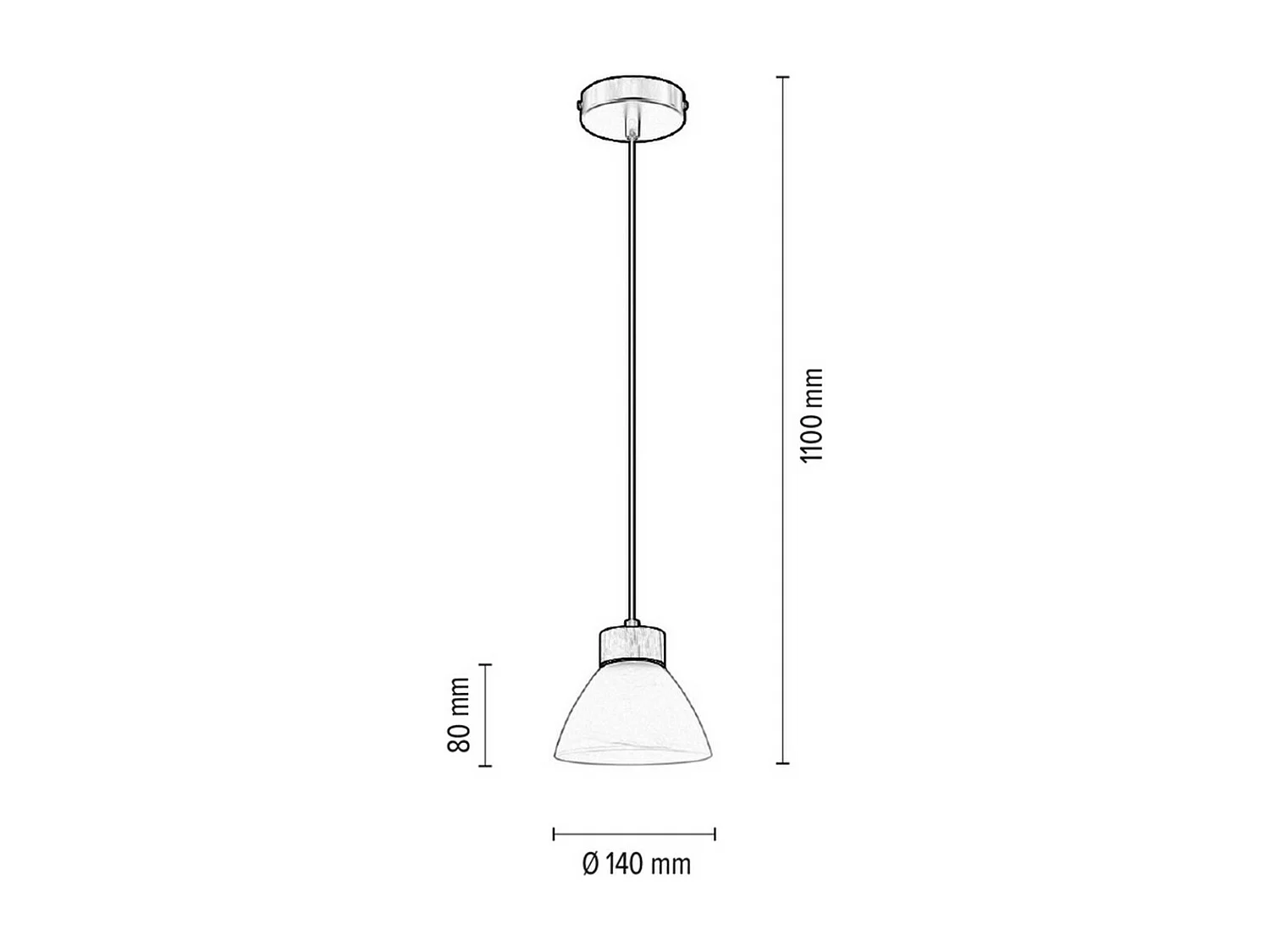 Candeeiro Suspenso Linge, Castanho, 14x14x110 cm, EPIKASA