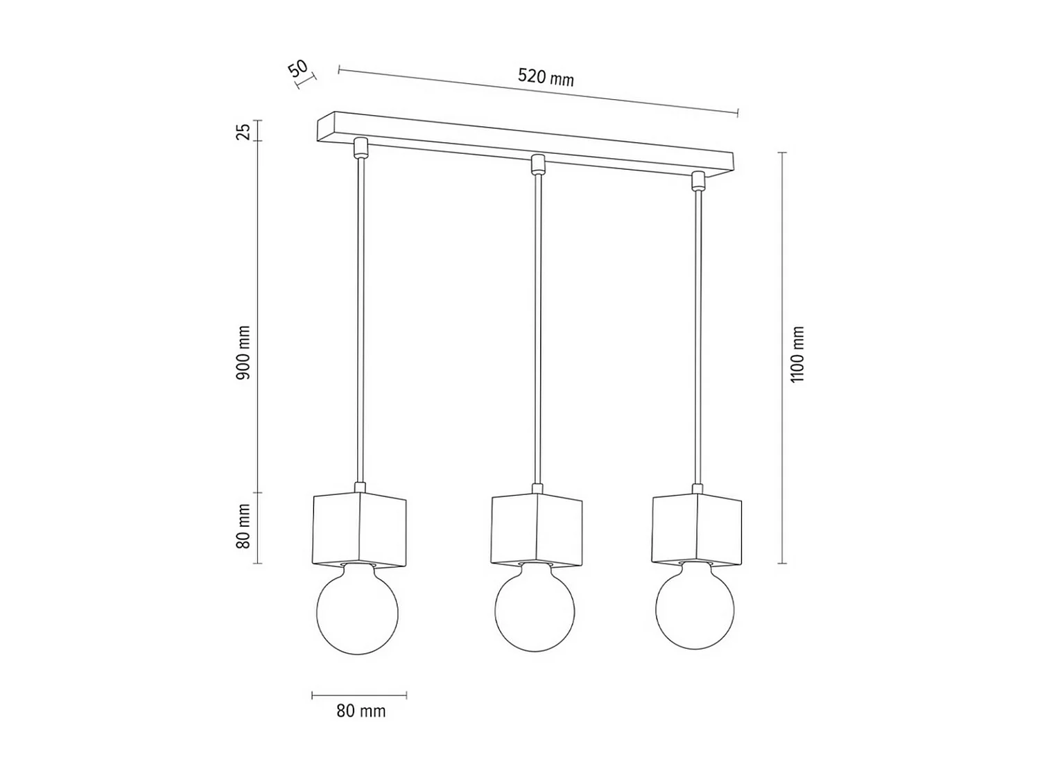 Candeeiro Suspenso Giacomo, Castanho, 8x52x110 cm, EPIKASA