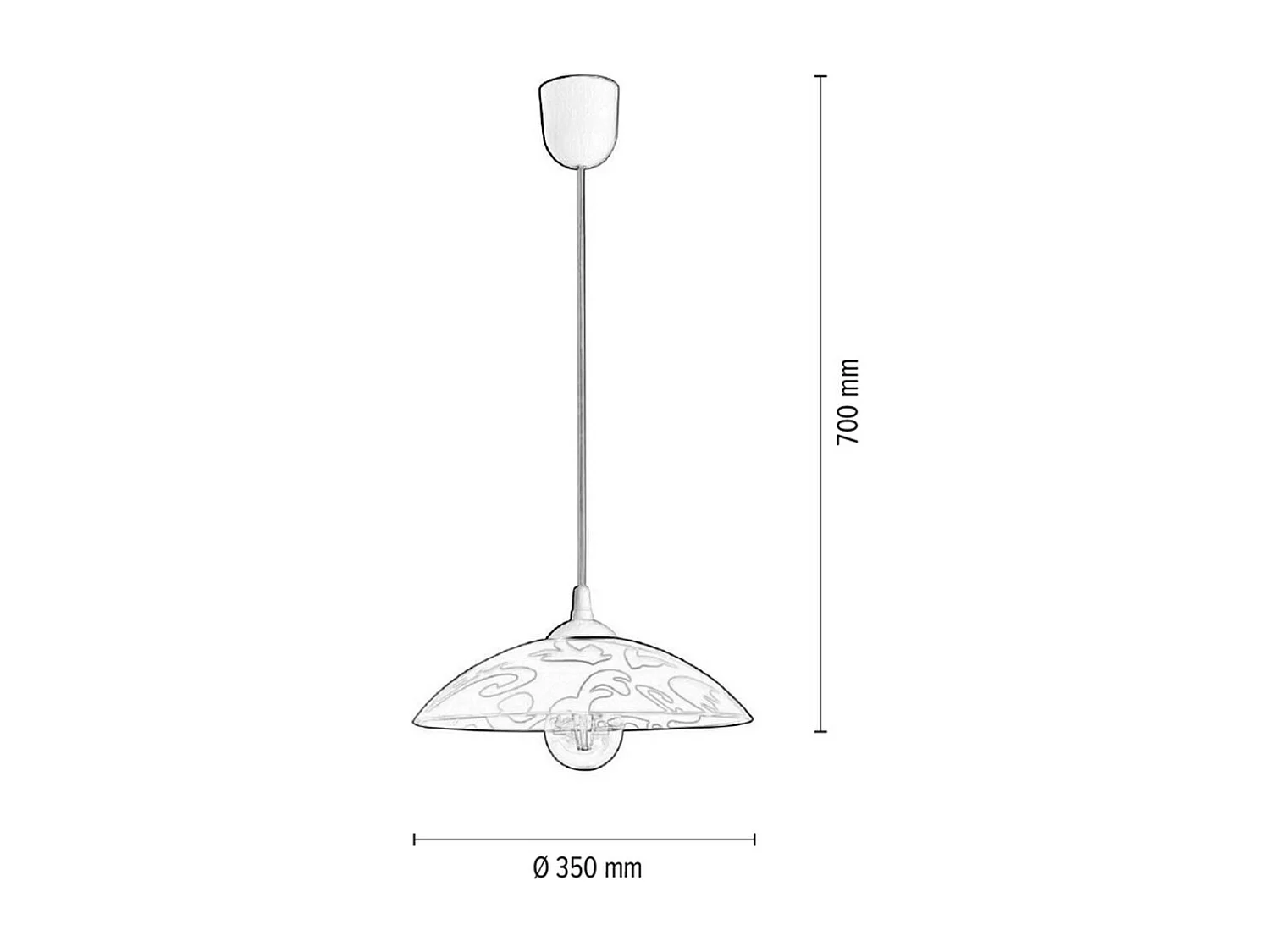 Hanglamp Misha, Wit, 35x35x70 cm, EPIKASA