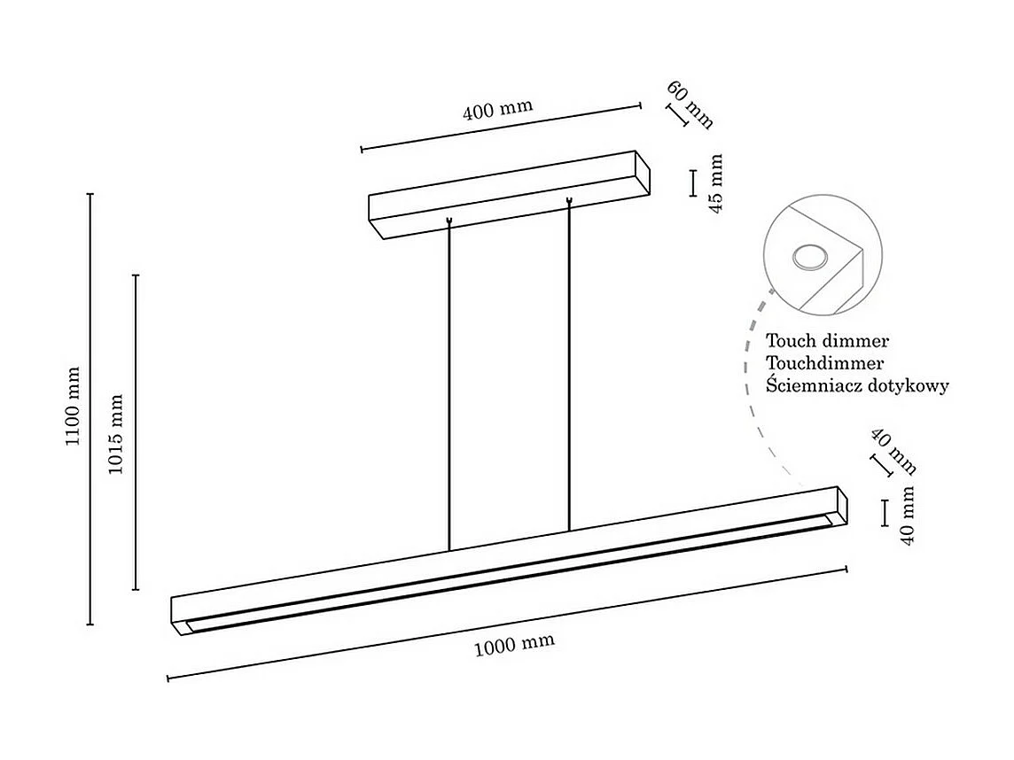 Lampa Wisząca Red River, Brązowy, 6x100x110 cm, EPIKASA