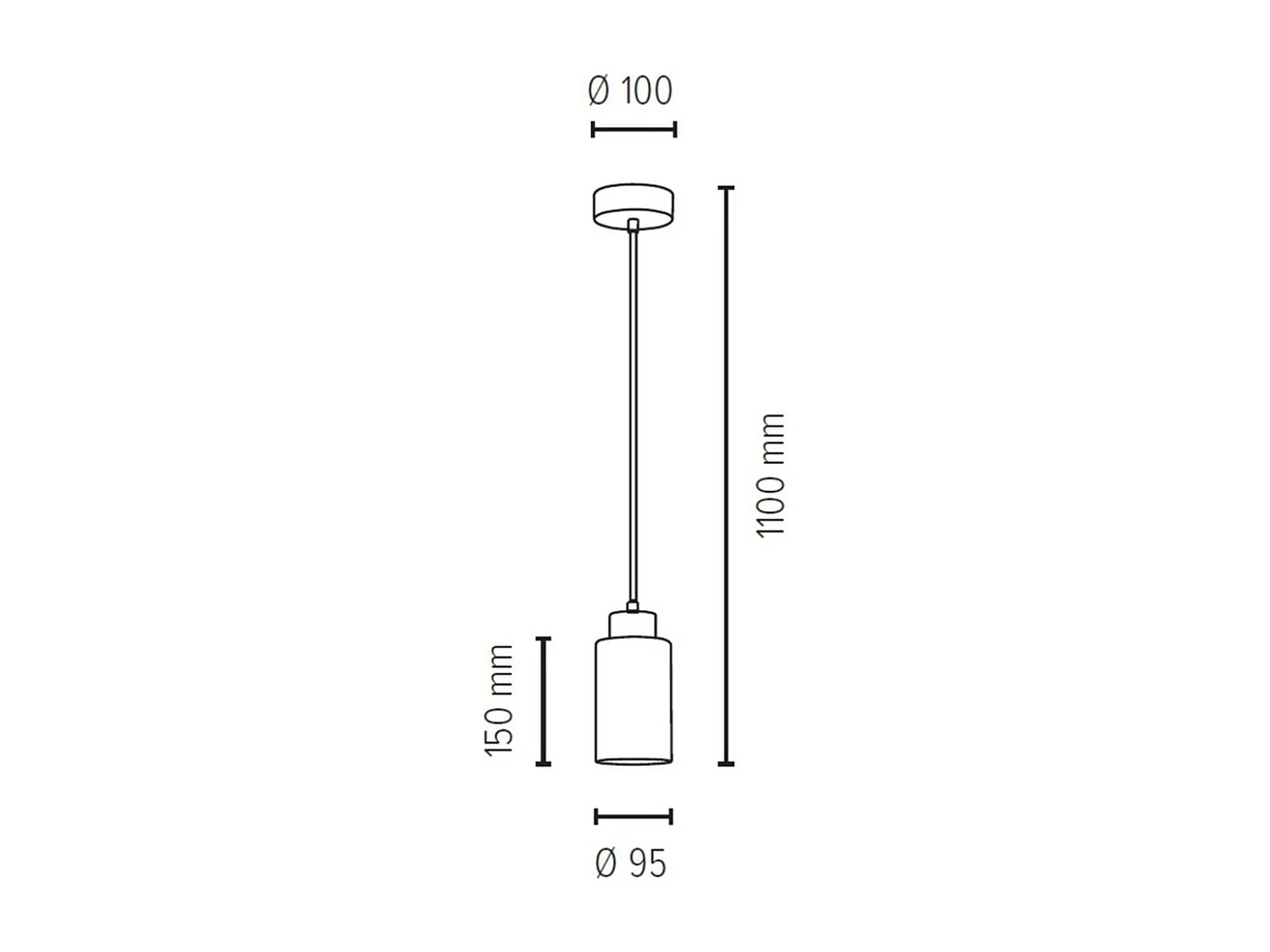 Lampa Wisząca Tuela, Brązowy, 10x10x110 cm, EPIKASA