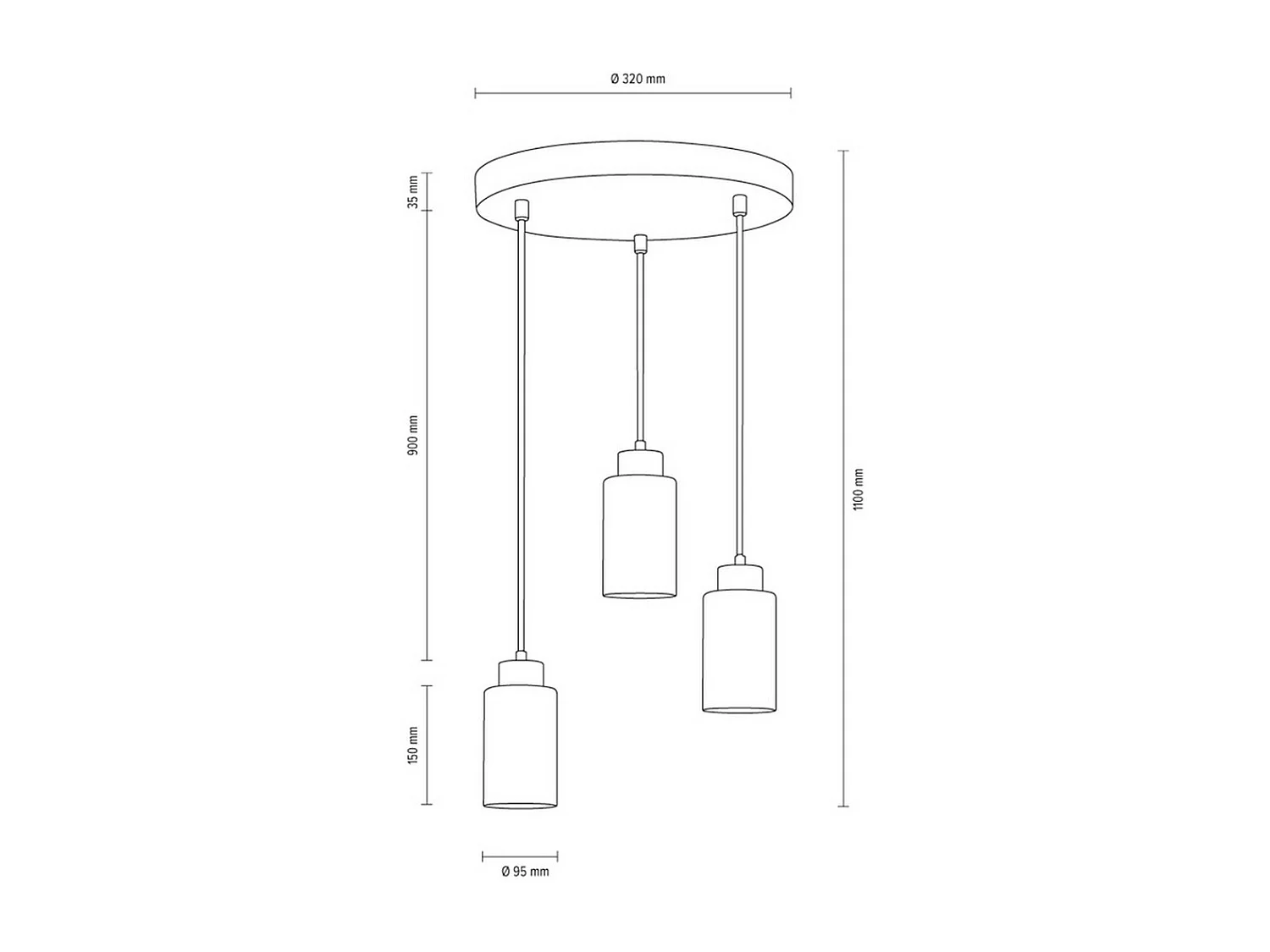 Suspension Eutimio, Gris, 32x32x110 cm, EPIKASA