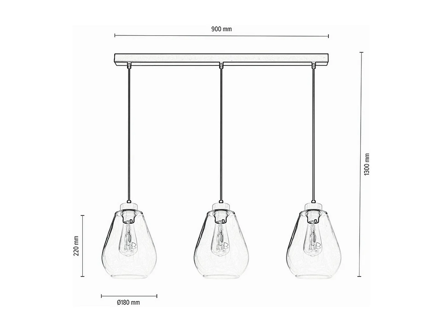 Suspension Mosa, Marron, 19x76x130 cm, EPIKASA