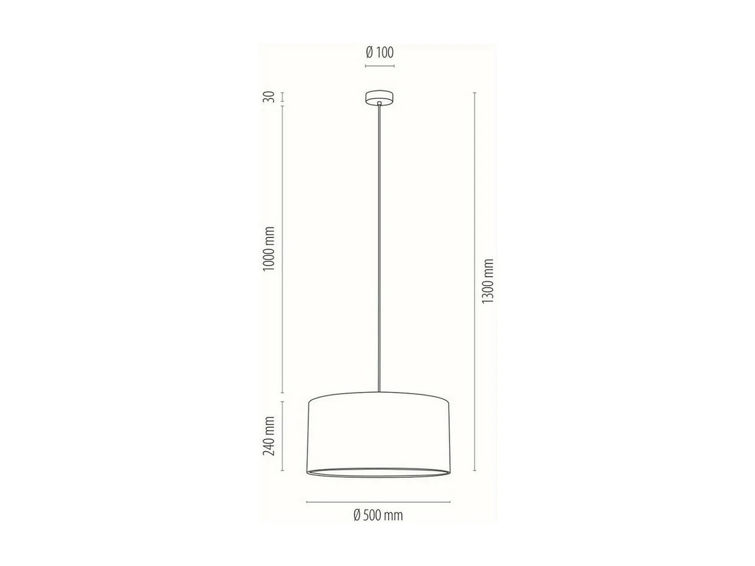 Lampa Wisząca Paiva, Beżowy, 50x50x128 cm, EPIKASA