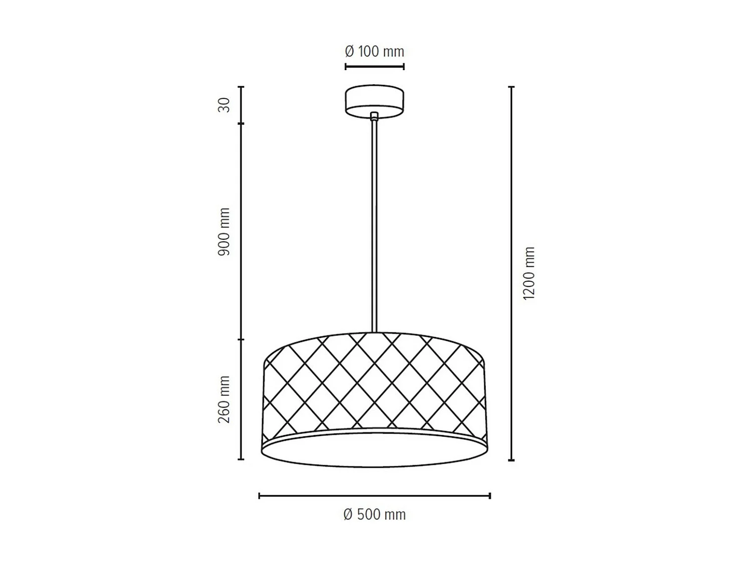 Lampada a Sospensione James, Nero, 50x50x120 cm, EPIKASA