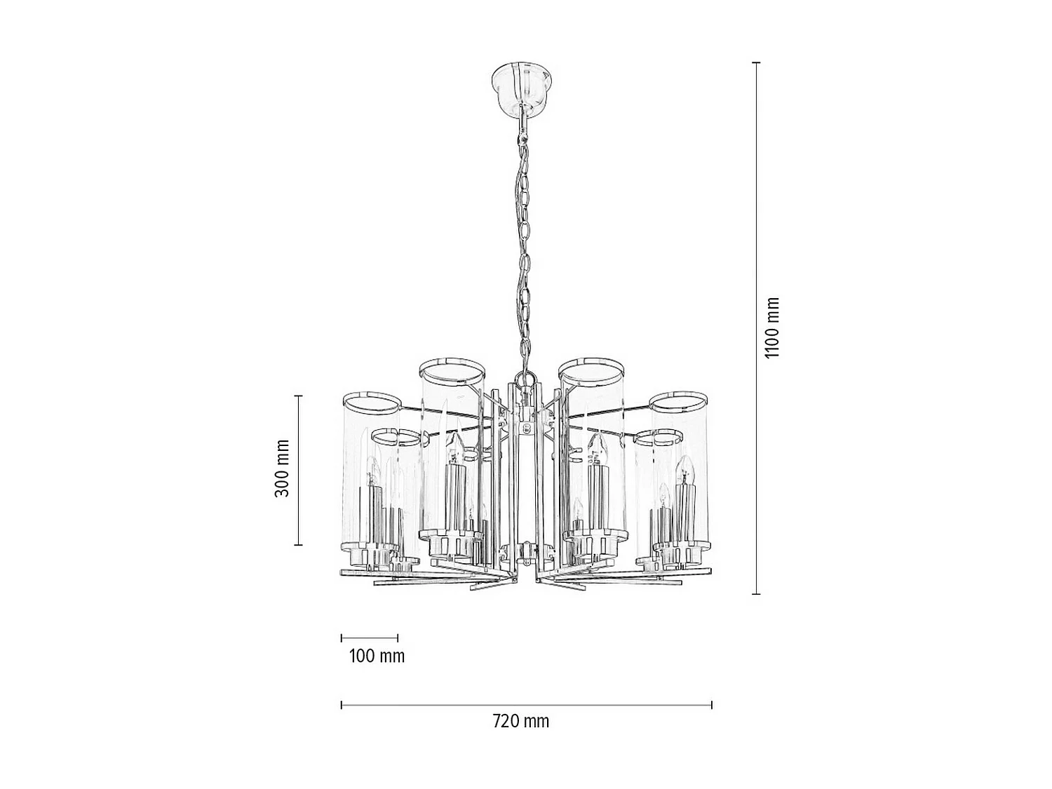 Suspension Missisipi, Argent, 72x72x110 cm, EPIKASA