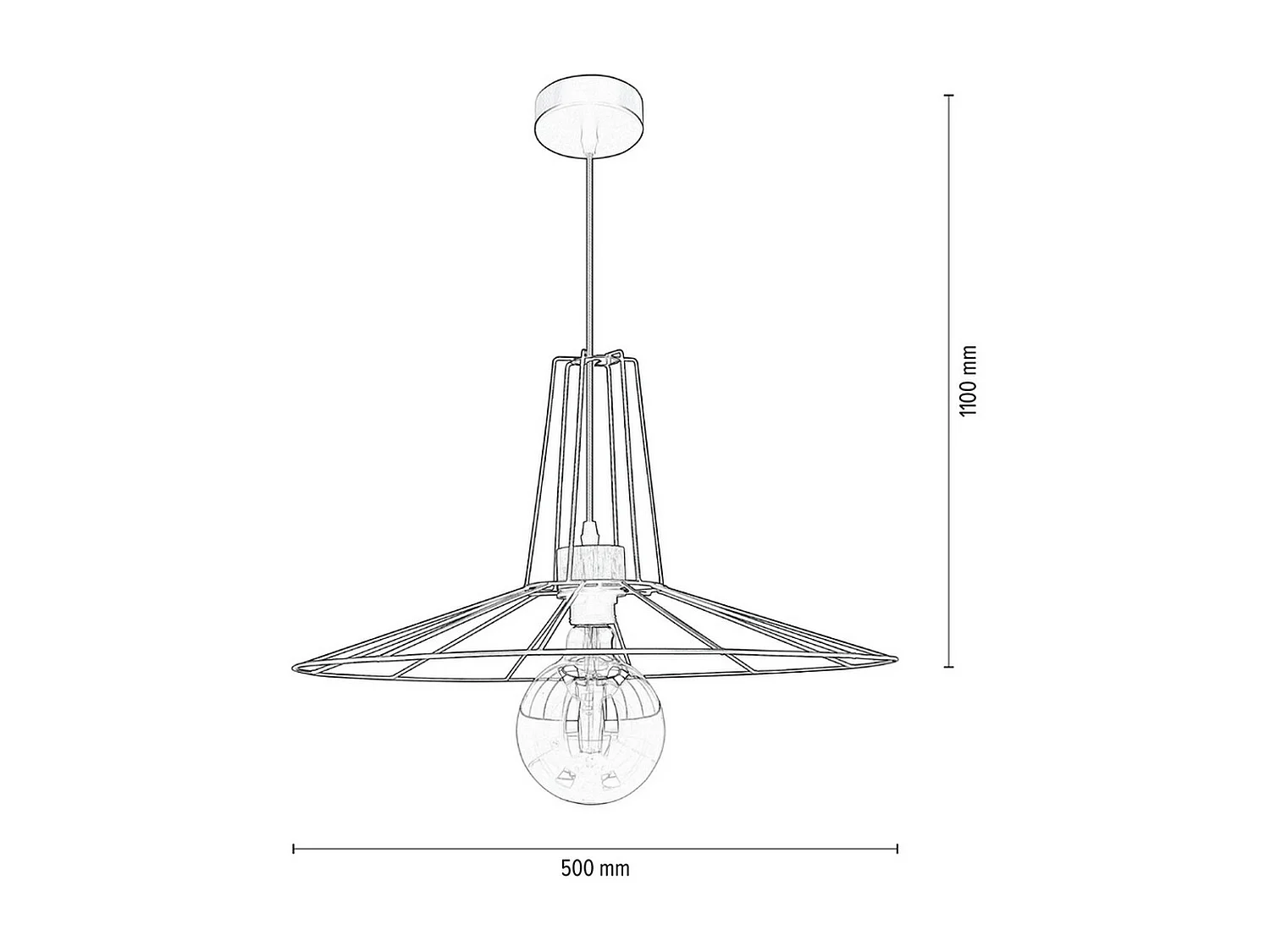 Hanglamp Vouga, Bruin, 50x50x110 cm, EPIKASA