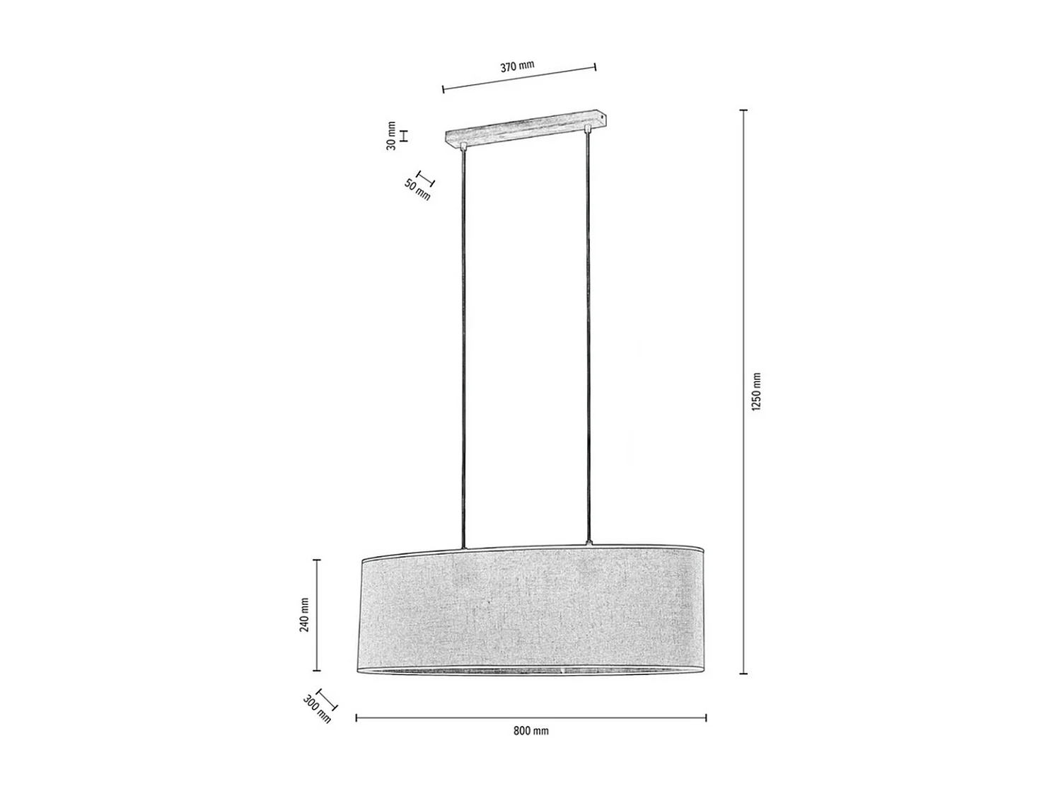 Suspension Noord, Beige, 30x80x125 cm, EPIKASA