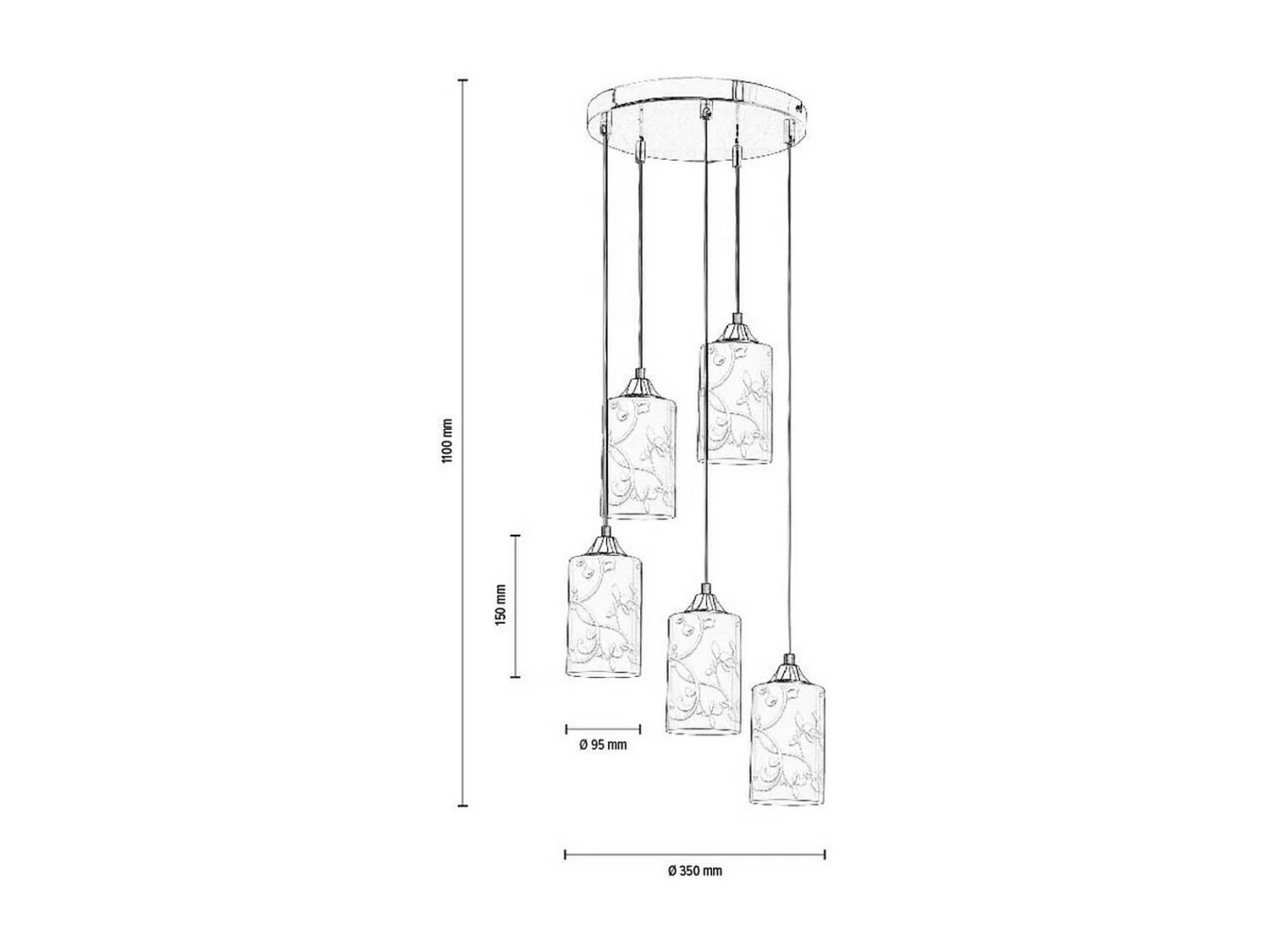 Lampa Wisząca Folco, Biały, 35x35x110 cm, EPIKASA