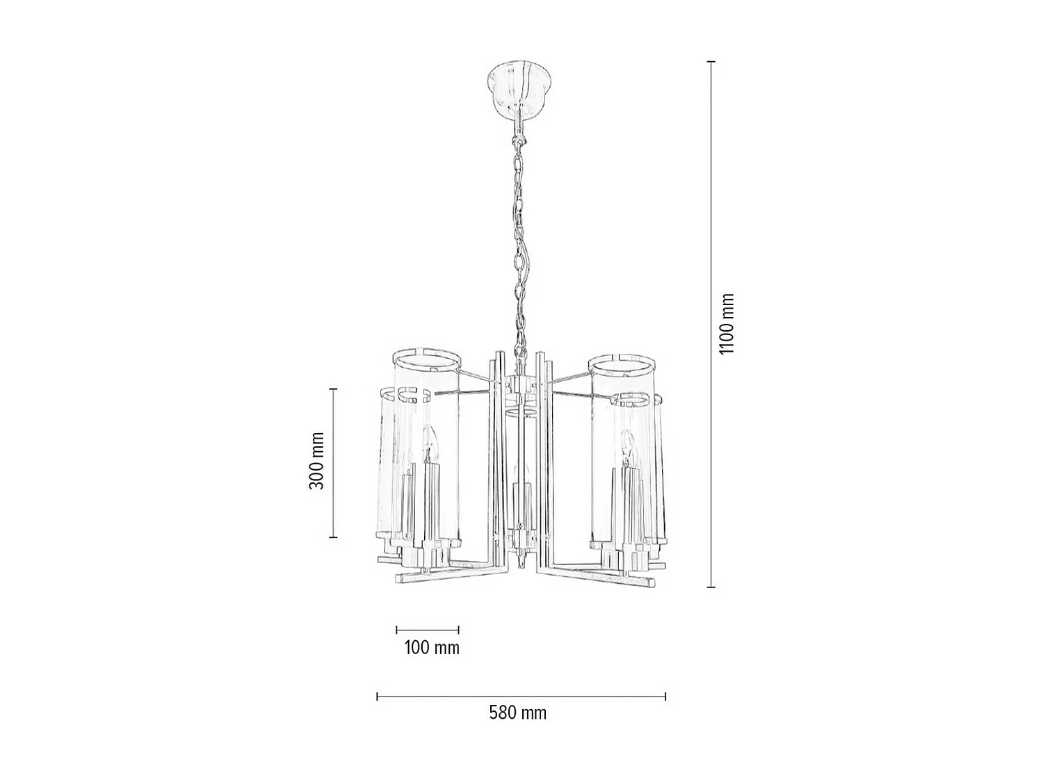 Candeeiro Suspenso Missisipi, Prata, 58x58x110 cm, EPIKASA