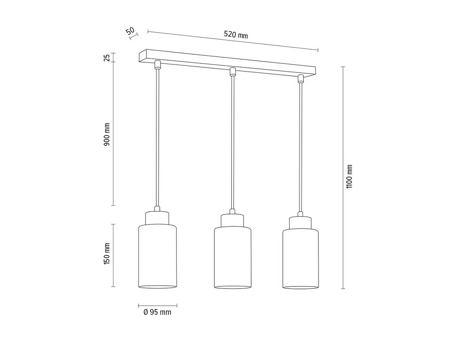 Suspension Cavado, Marron, 9,5x54x110 cm, EPIKASA