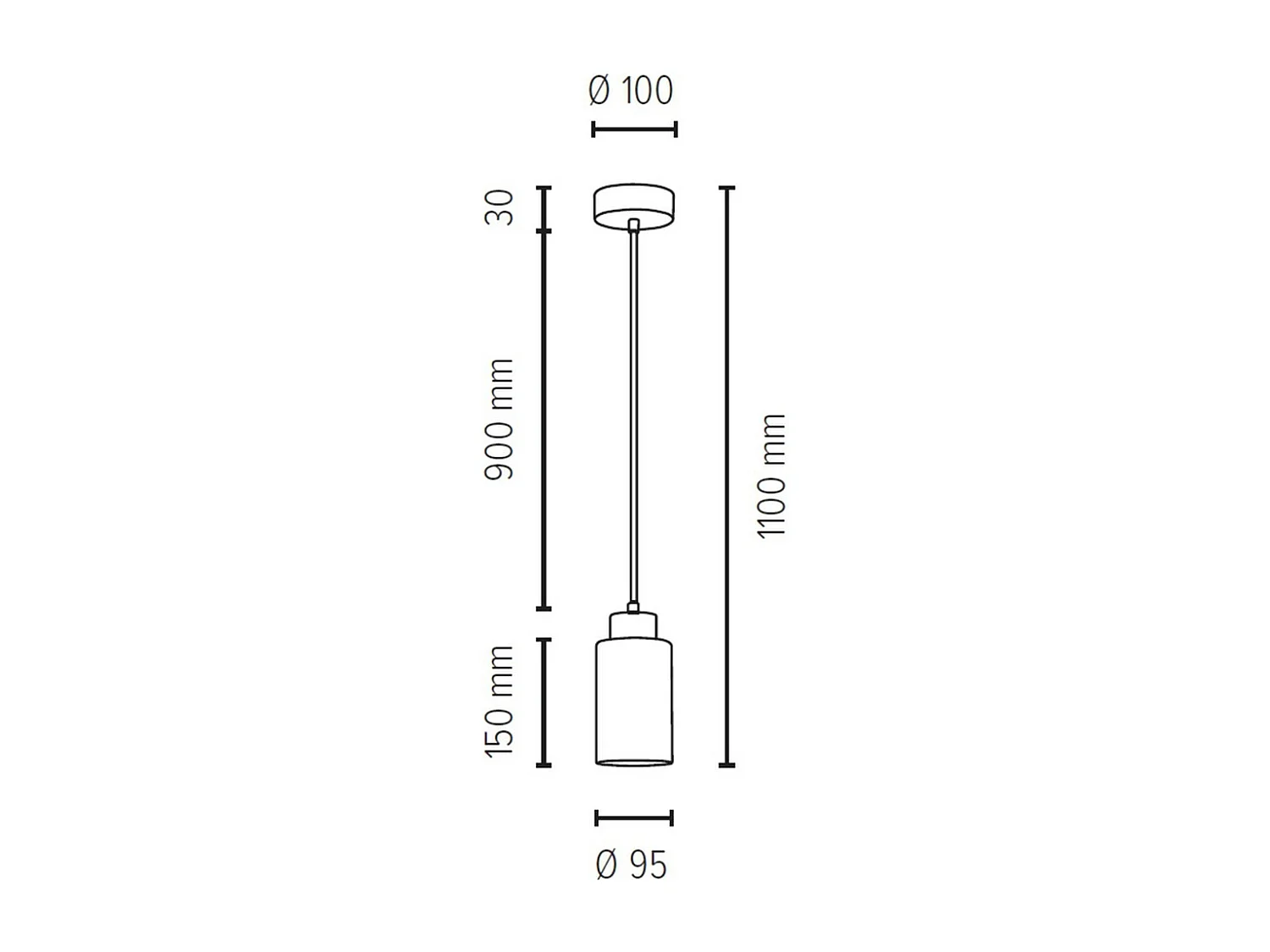 Candeeiro Suspenso Trinity, Castanho, 10x10x110 cm, EPIKASA