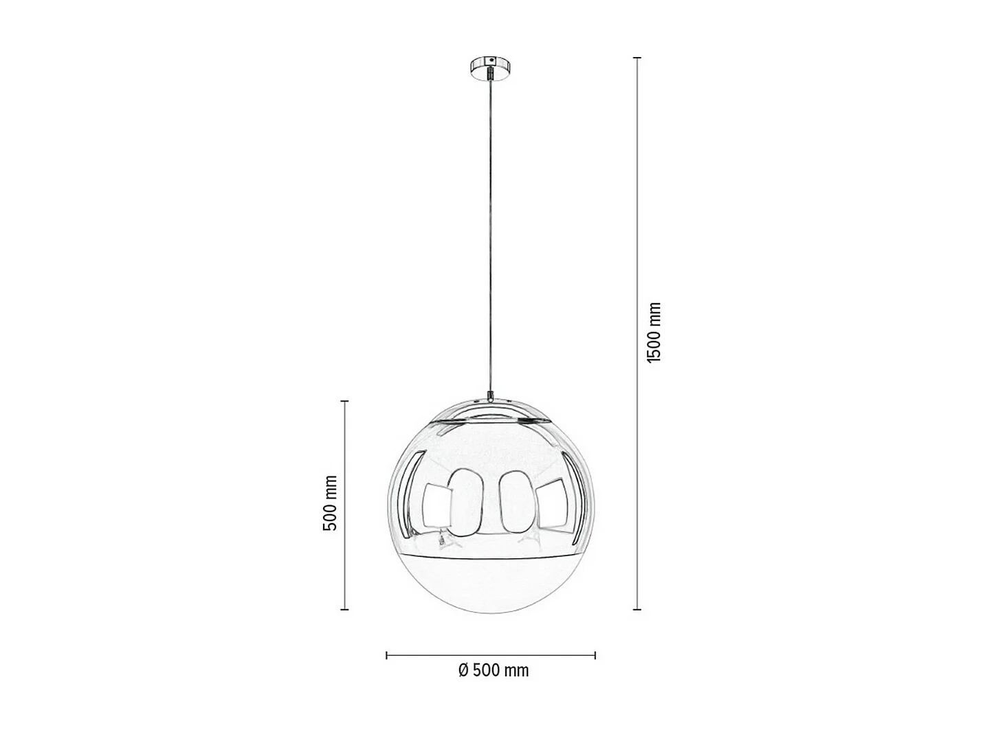 Candeeiro Suspenso Nethe, Prata, 50x50x150 cm, EPIKASA