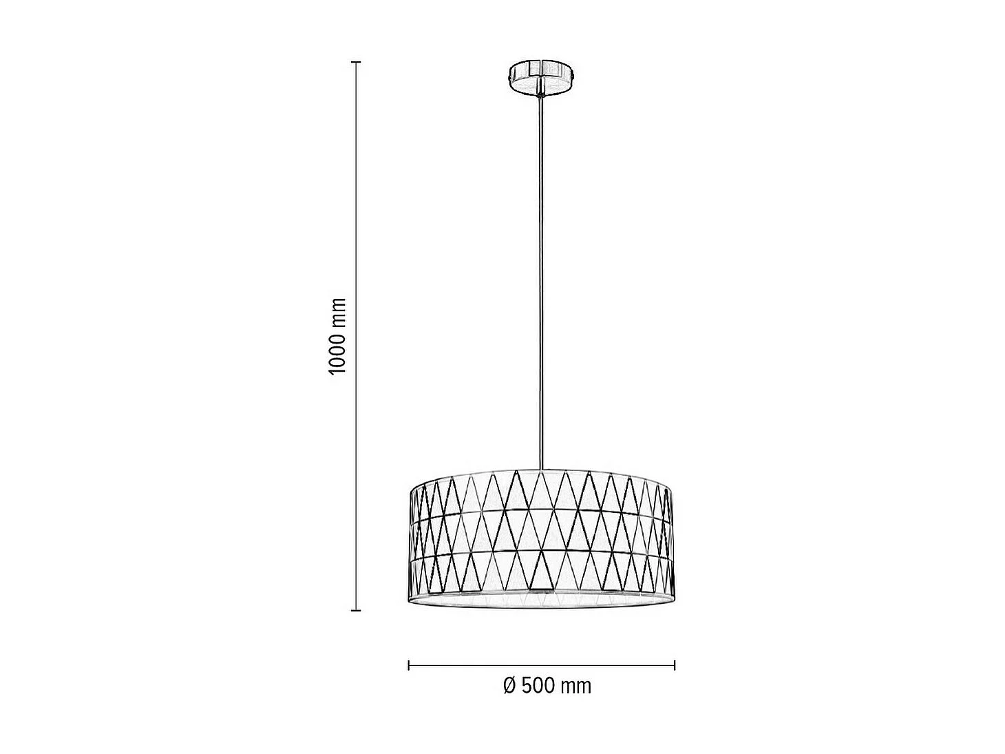 Hanglamp Deam, Veelkleurig, 50x50x12 cm, EPIKASA