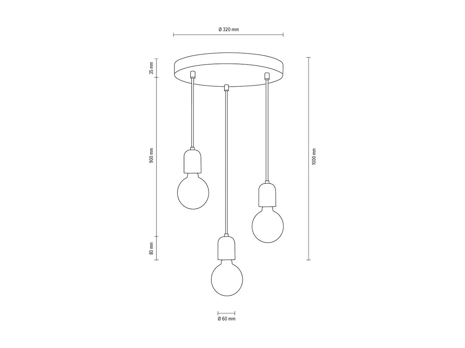 Candeeiro Suspenso Fausto, Cinzento, 32x32x100 cm, EPIKASA