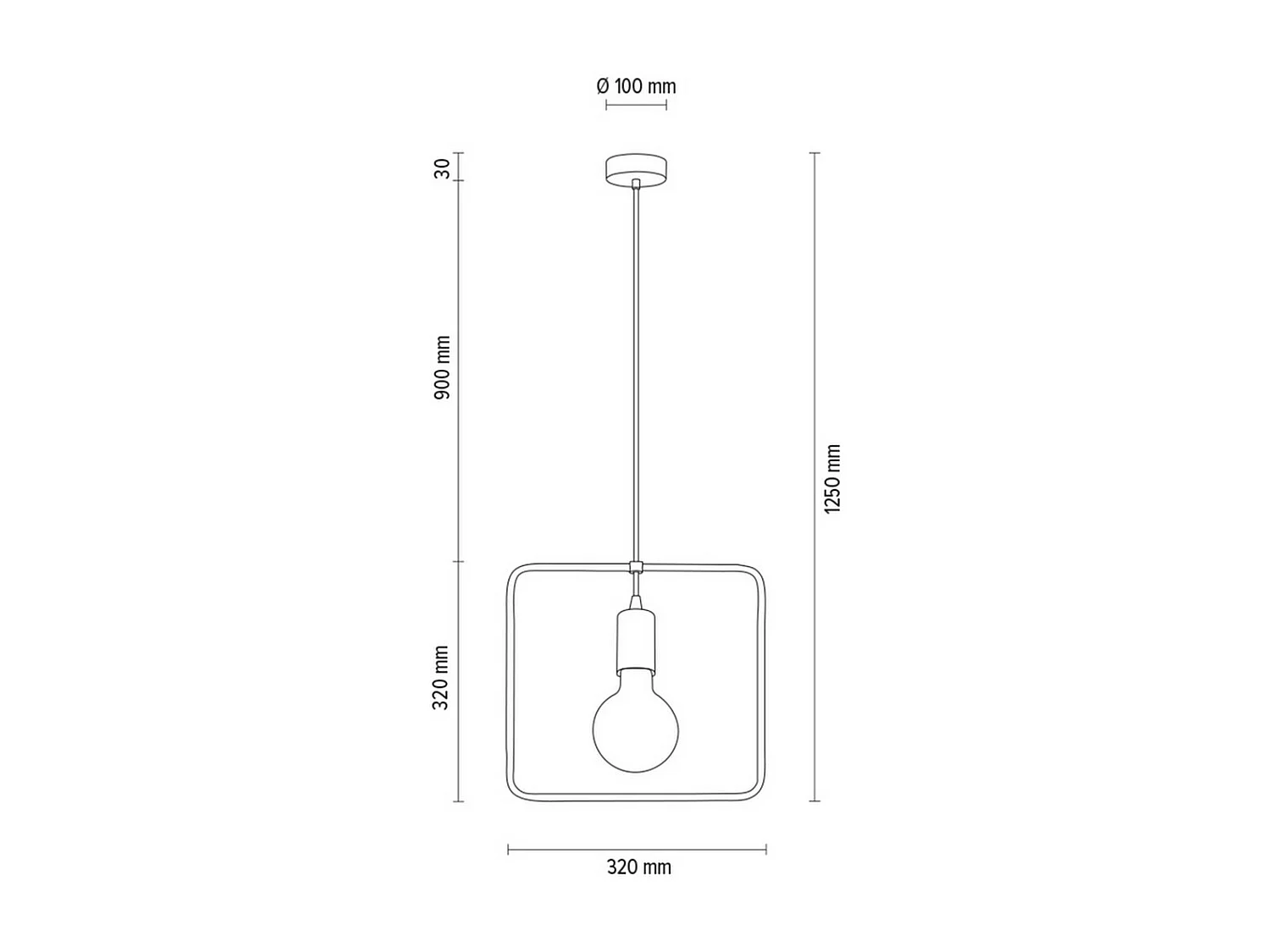 Hanglamp Green River, Bruin, 32x32x125 cm, EPIKASA