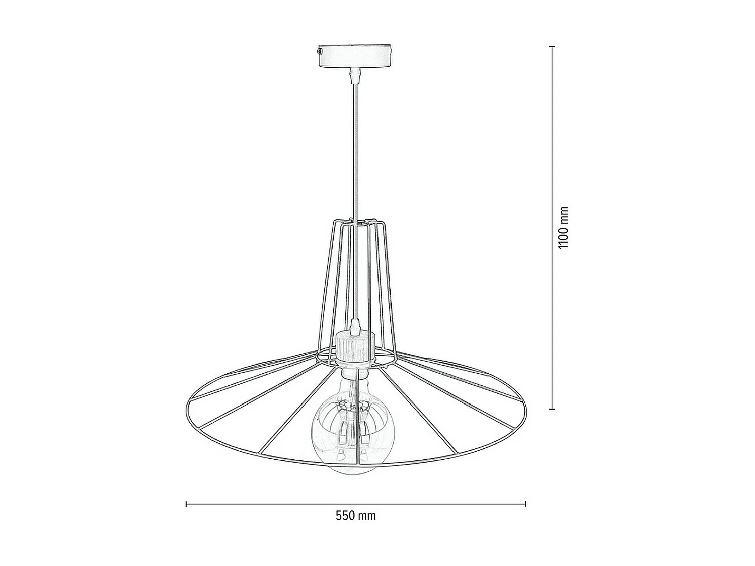 Lampa Wisząca Raba, Brązowy, 55x55x110 cm, EPIKASA