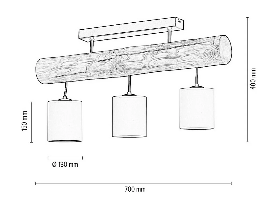 Lampa Wisząca Ezio, Brązowy, 13x70x40 cm, EPIKASA