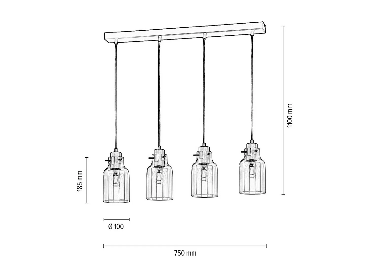 Hanglamp Yellowstone, Bruin, 9,5x75x110 cm, EPIKASA