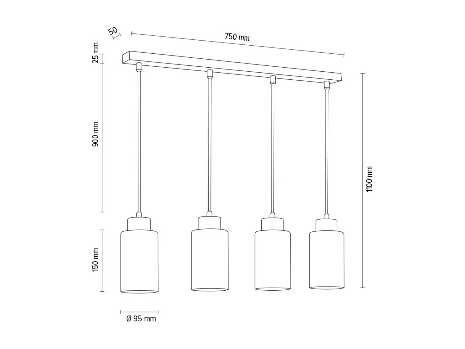 Lampada a Sospensione Trinity, Marrone, 9,5x75x110 cm, EPIKASA