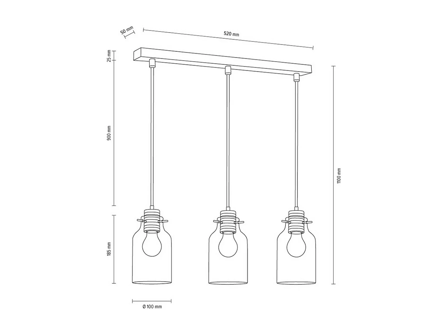 Suspension Raia, Marron, 10x52x110 cm, EPIKASA
