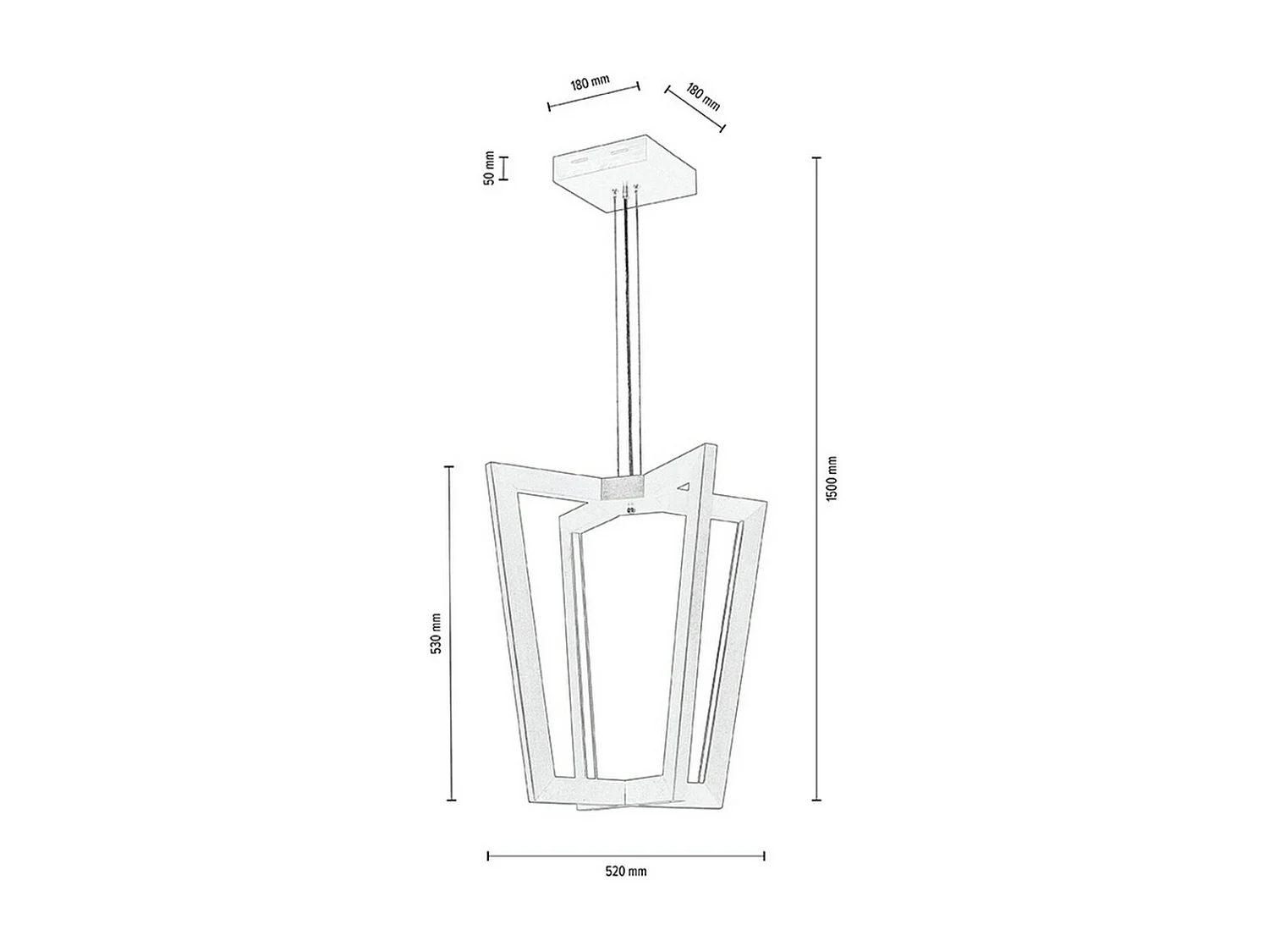 Hanglamp Yukon, Bruin, 52x53x150 cm, EPIKASA