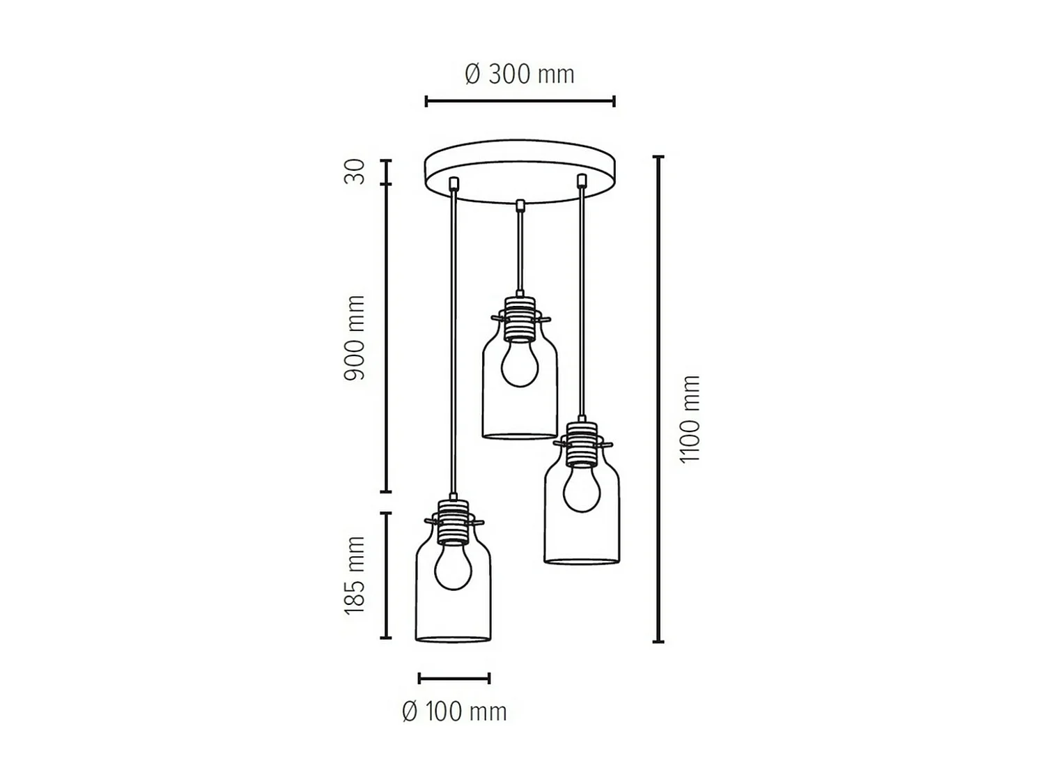 Suspension Yellowstone, Marron, 30x30x110 cm, EPIKASA