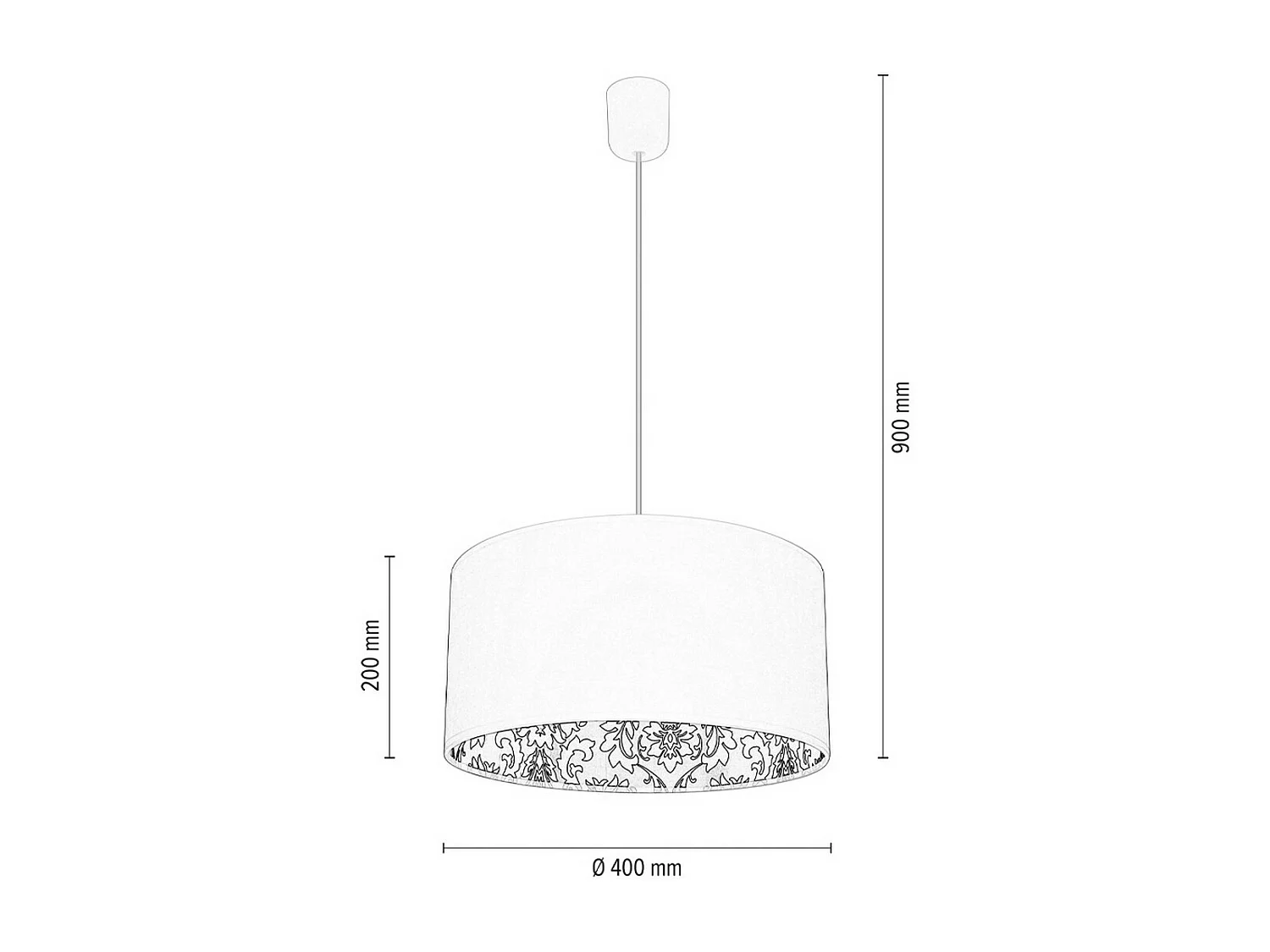 Lampa Wisząca Jalon, Beżowy, 40x40x90 cm, EPIKASA