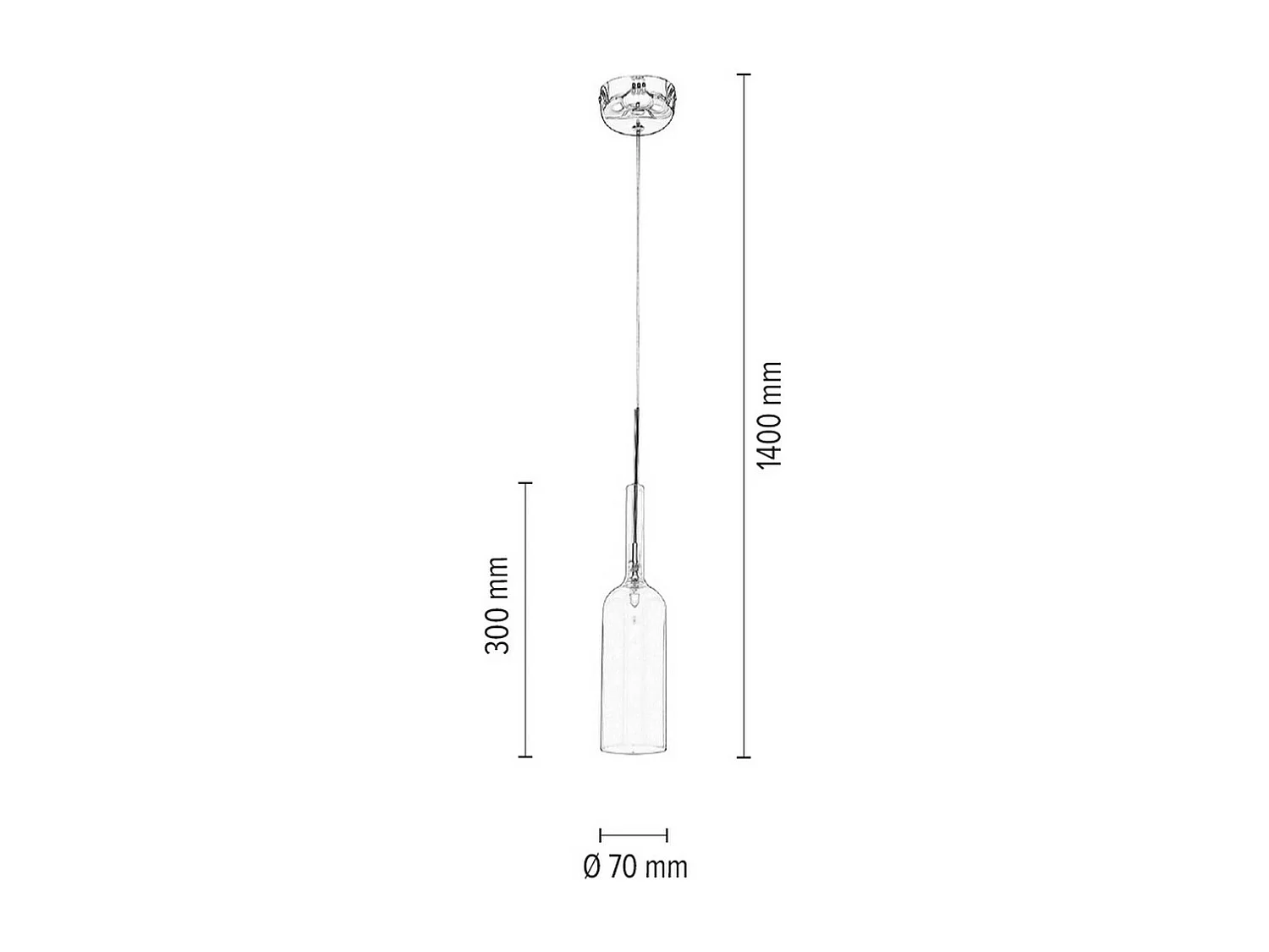 Suspension Rio Grande, Argent, 8x8x140 cm, EPIKASA