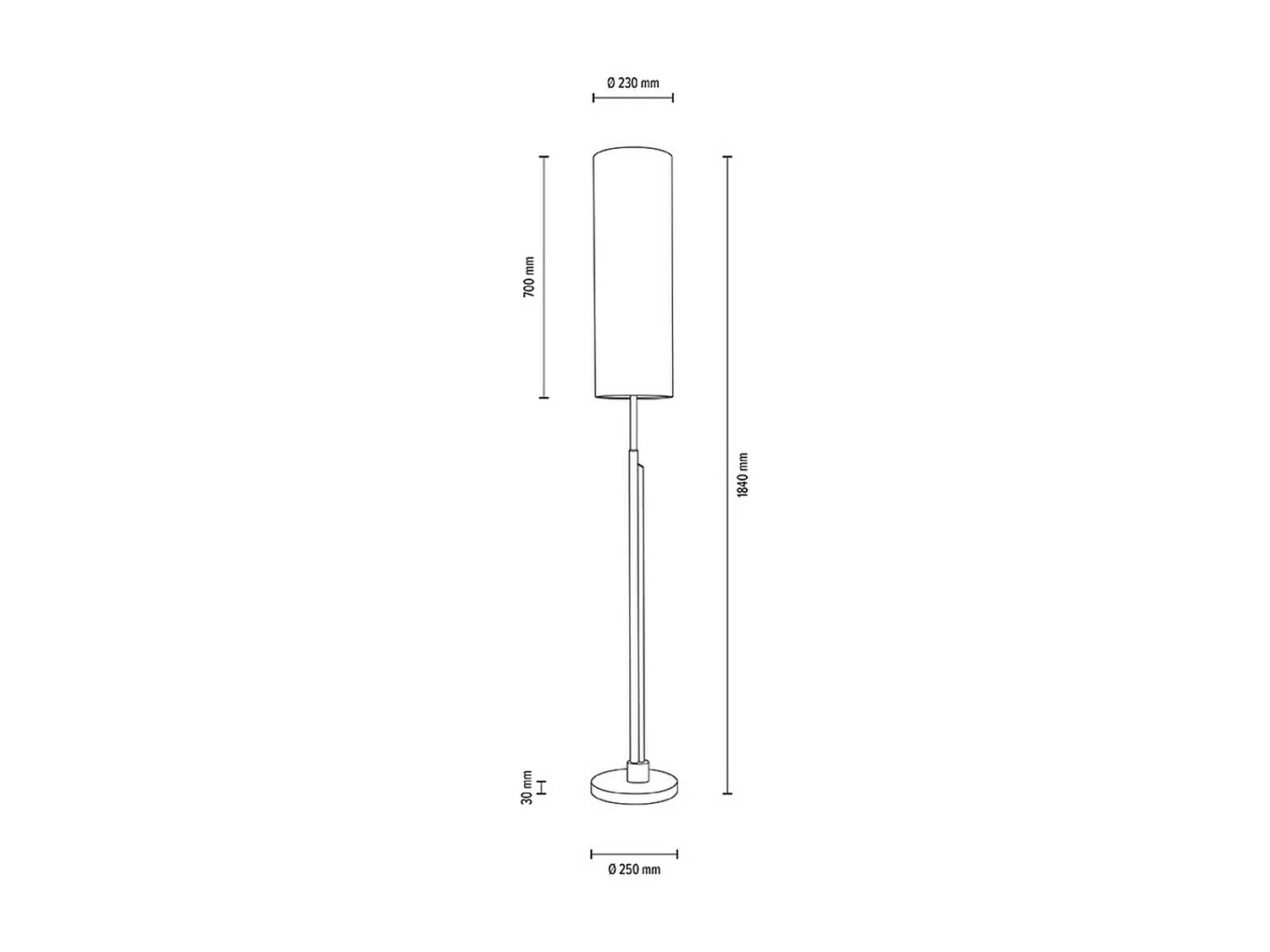 Staande Lamp Gouwe, Wit, 25x25x184 cm, EPIKASA