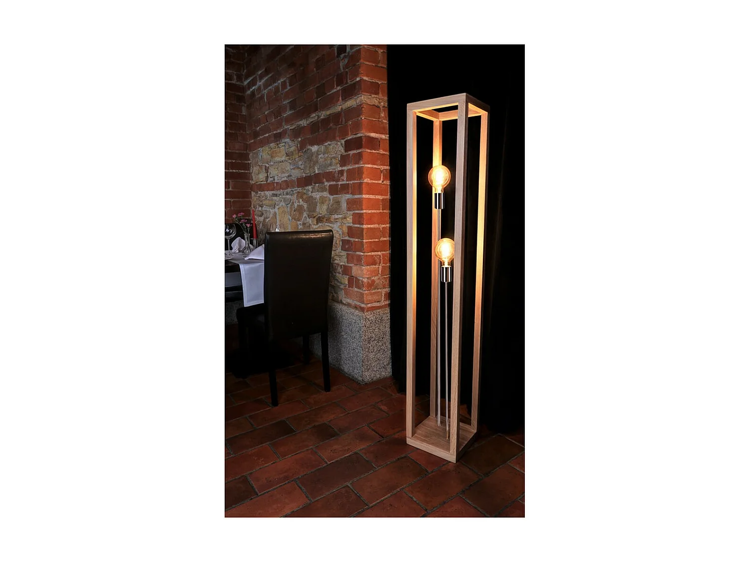 Lampadaire Boiana, Marron, 25x25x140 cm, EPIKASA