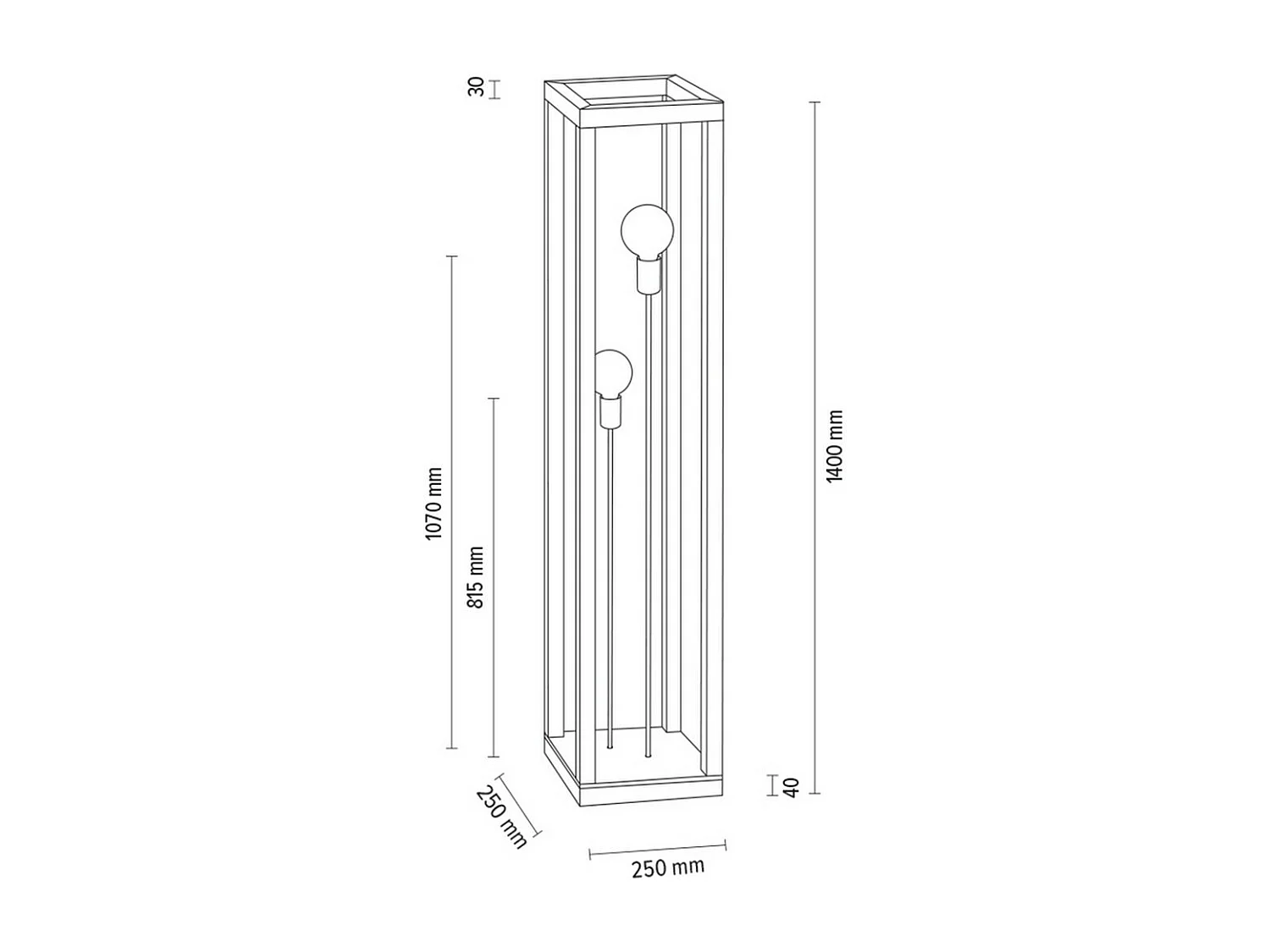 Lampadaire Boiana, Marron, 25x25x140 cm, EPIKASA