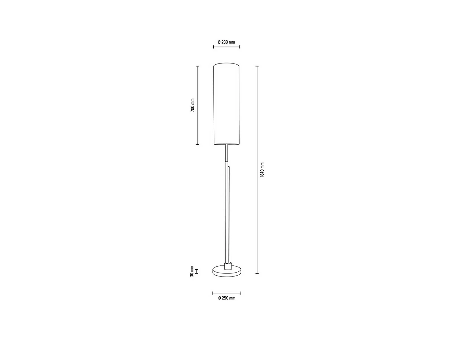 Staande Lamp Gouwe, Beige, 25x25x184 cm, EPIKASA