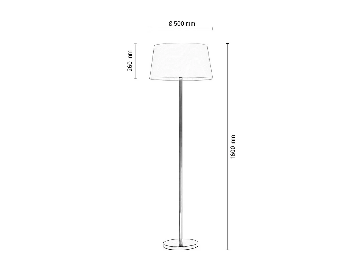 Lampadaire Barnaba, Blanc, 50x50x160 cm, EPIKASA