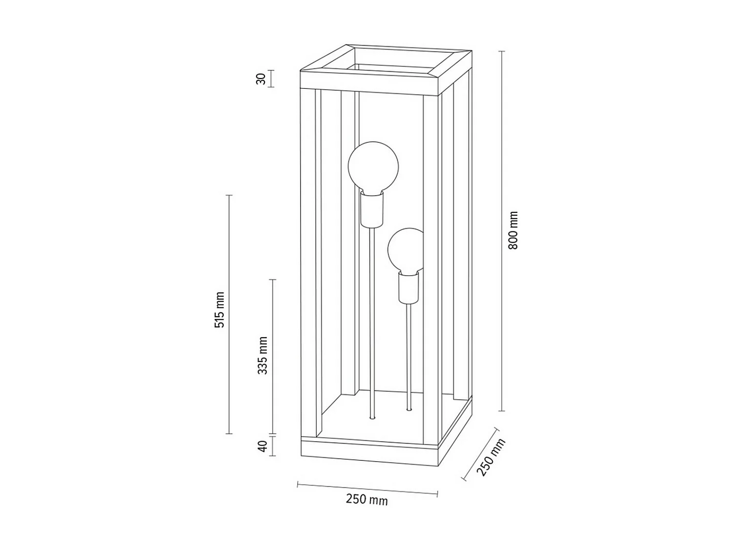 Lampadaire Boiana, Marron, 25x25x80 cm, EPIKASA