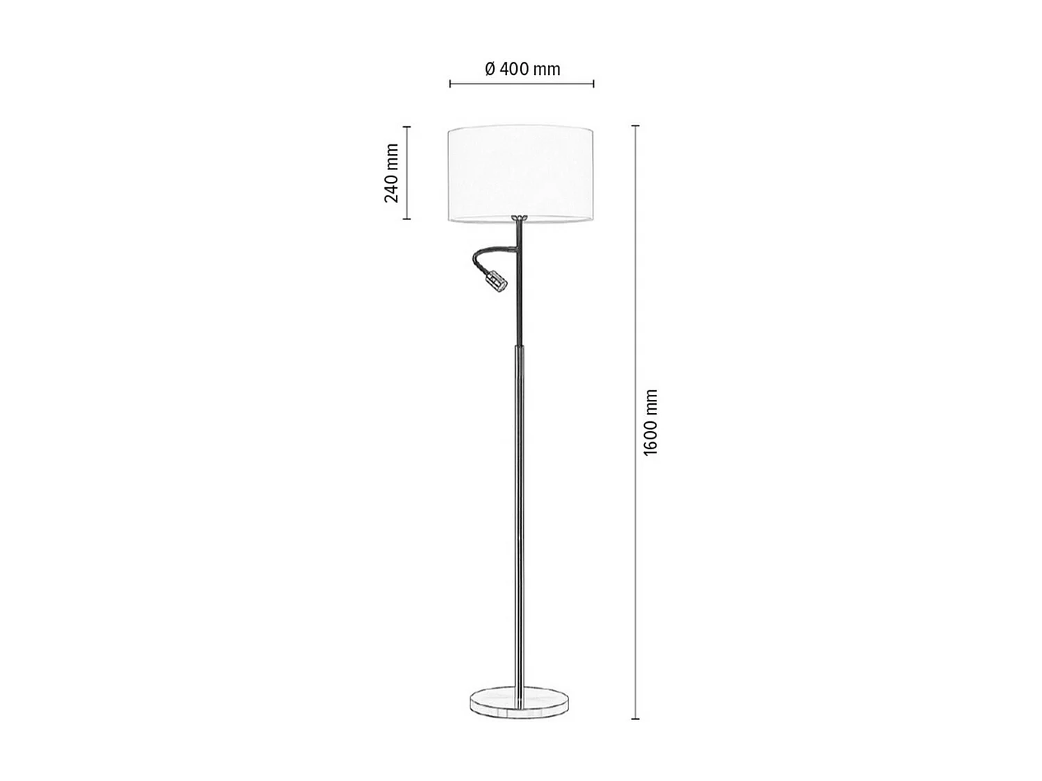 Lampadaire Lorenzo, Noir, 40x40x160 cm, EPIKASA