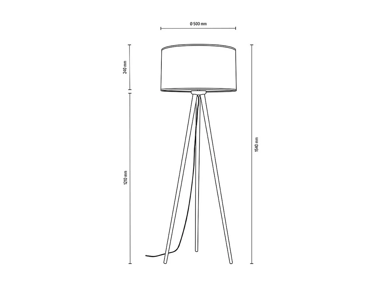 Lampa Podłogowa Ergene, Czarny, 50x50x160 cm, EPIKASA