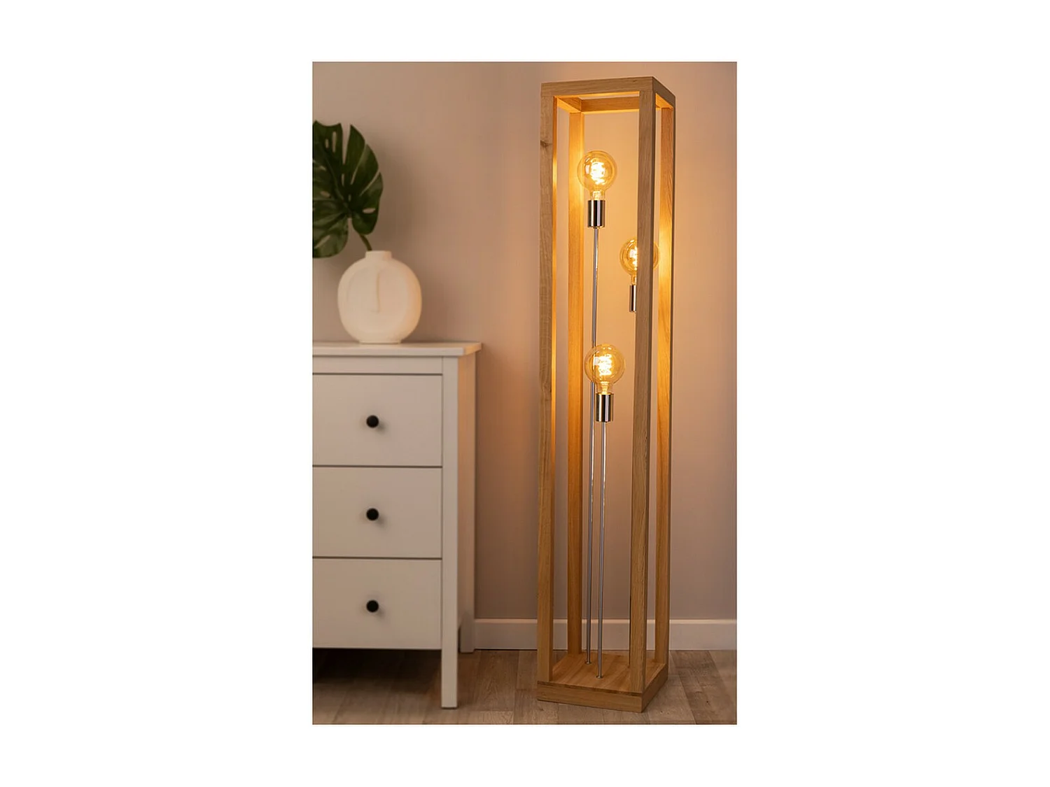 Candeeiro de Pé Boiana, Castanho, 25x25x140 cm, EPIKASA