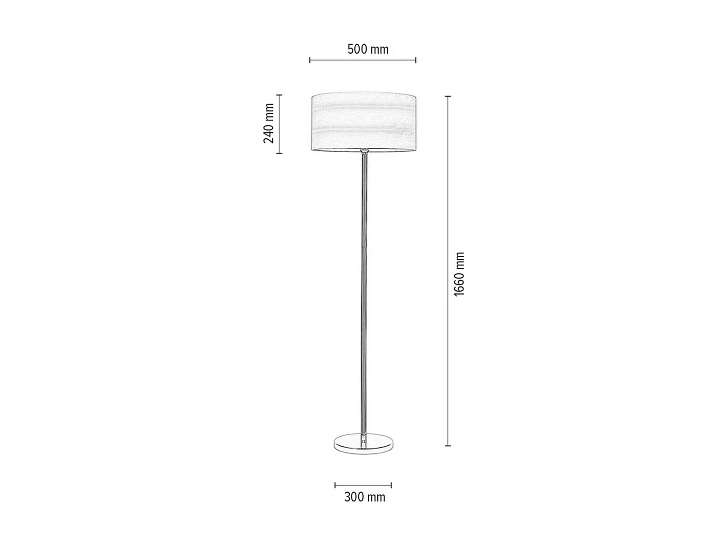 Lampadaire Schelda, Beige, 50x50x166 cm, EPIKASA