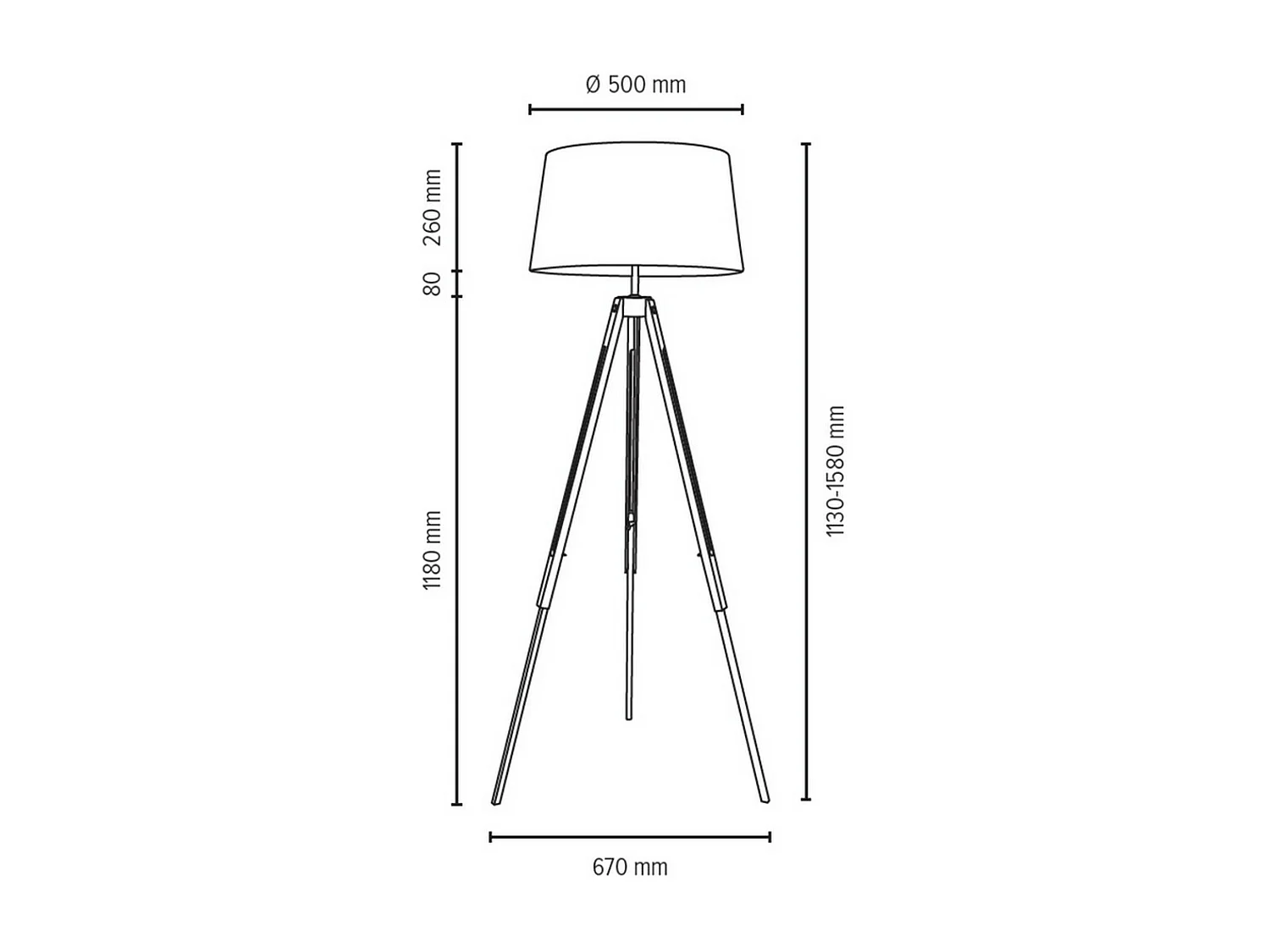 Staande Lamp Oise, Bruin, 67x60,5x158 cm, EPIKASA