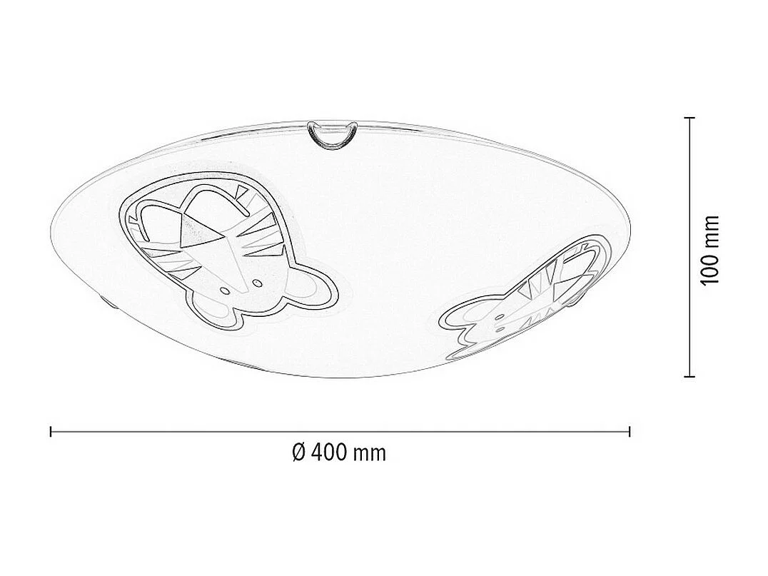 Lampe de Plafond pour Enfants Mulde, Blanc, 40x40x10 cm, Epikasa