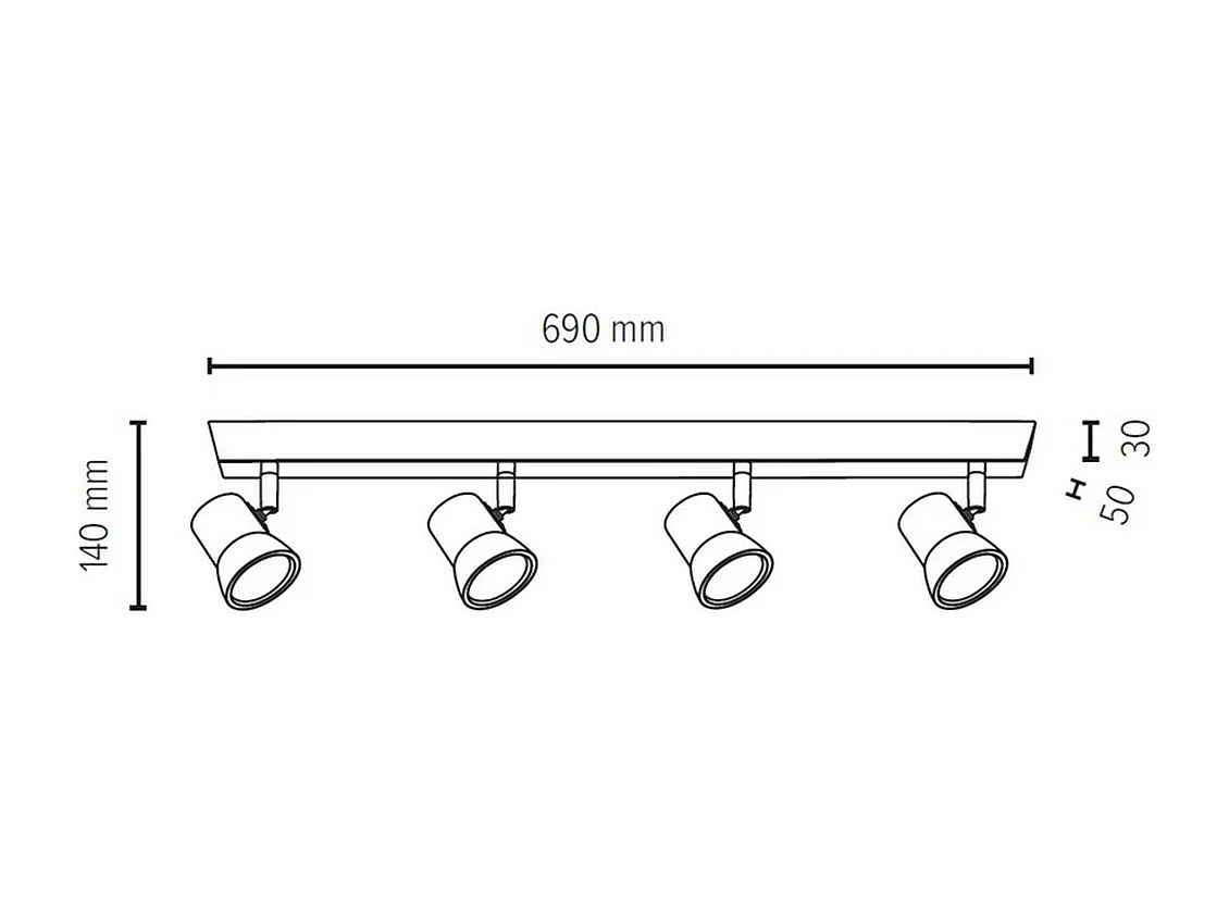 Plafondlamp Lione, Bruin, 6x69x14 cm, EPIKASA