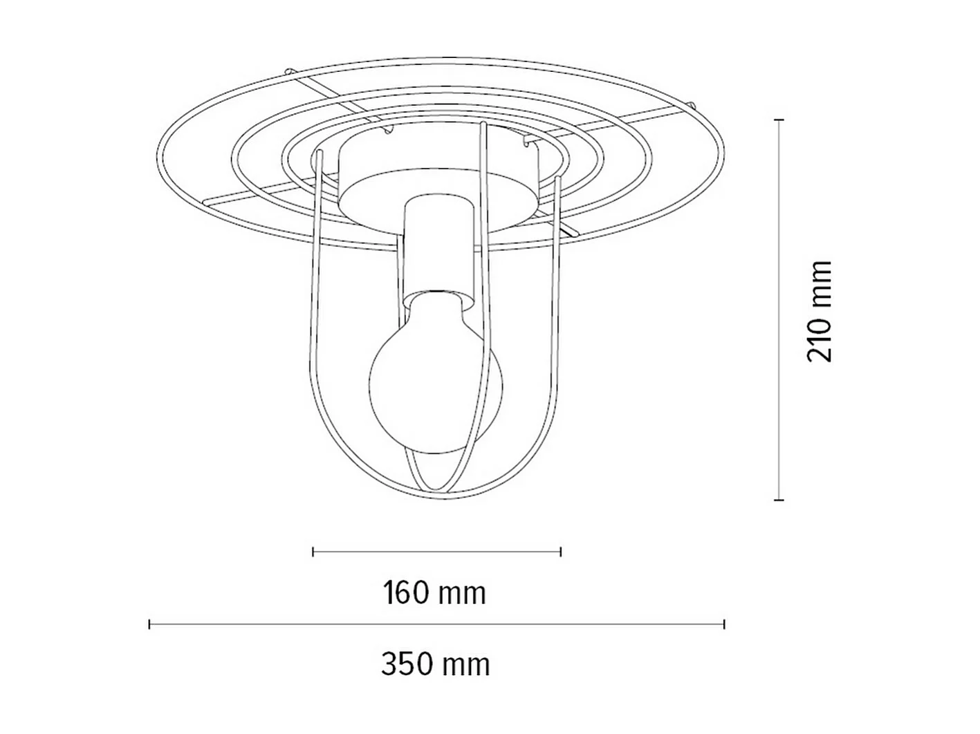 Plafonnier Raba, Marron, 35x35x21 cm, EPIKASA