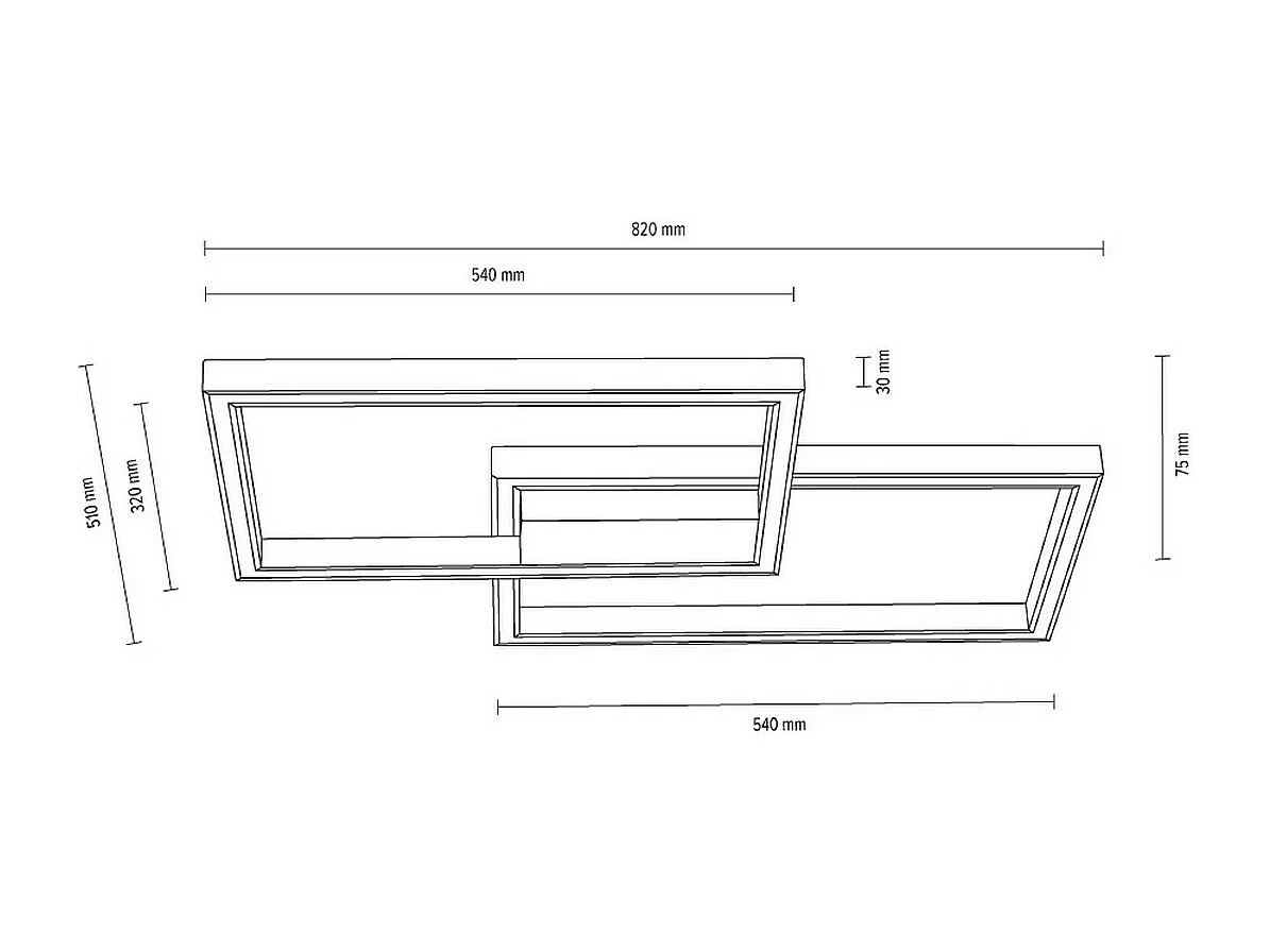 Candeeiro de Teto Poprad, Castanho, 51x82x7,5 cm, EPIKASA