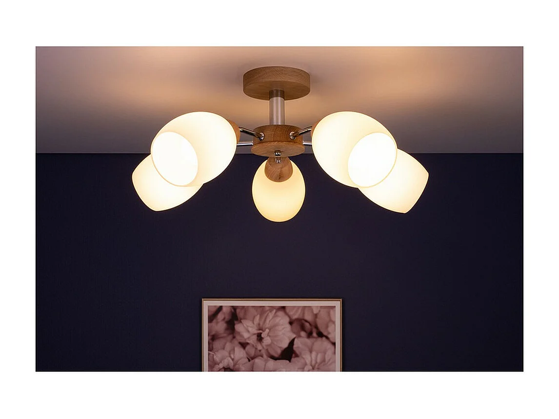 Candeeiro de Teto Navia, Castanho, 62x62x25 cm, EPIKASA