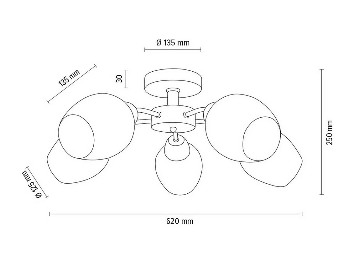 Candeeiro de Teto Navia, Castanho, 62x62x25 cm, EPIKASA