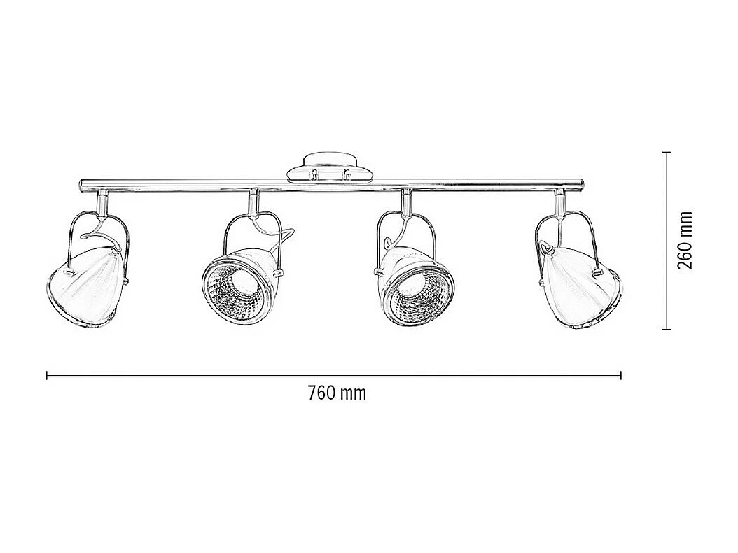 Plafondlamp Lesse, Zilver, 76x13x26 cm, EPIKASA